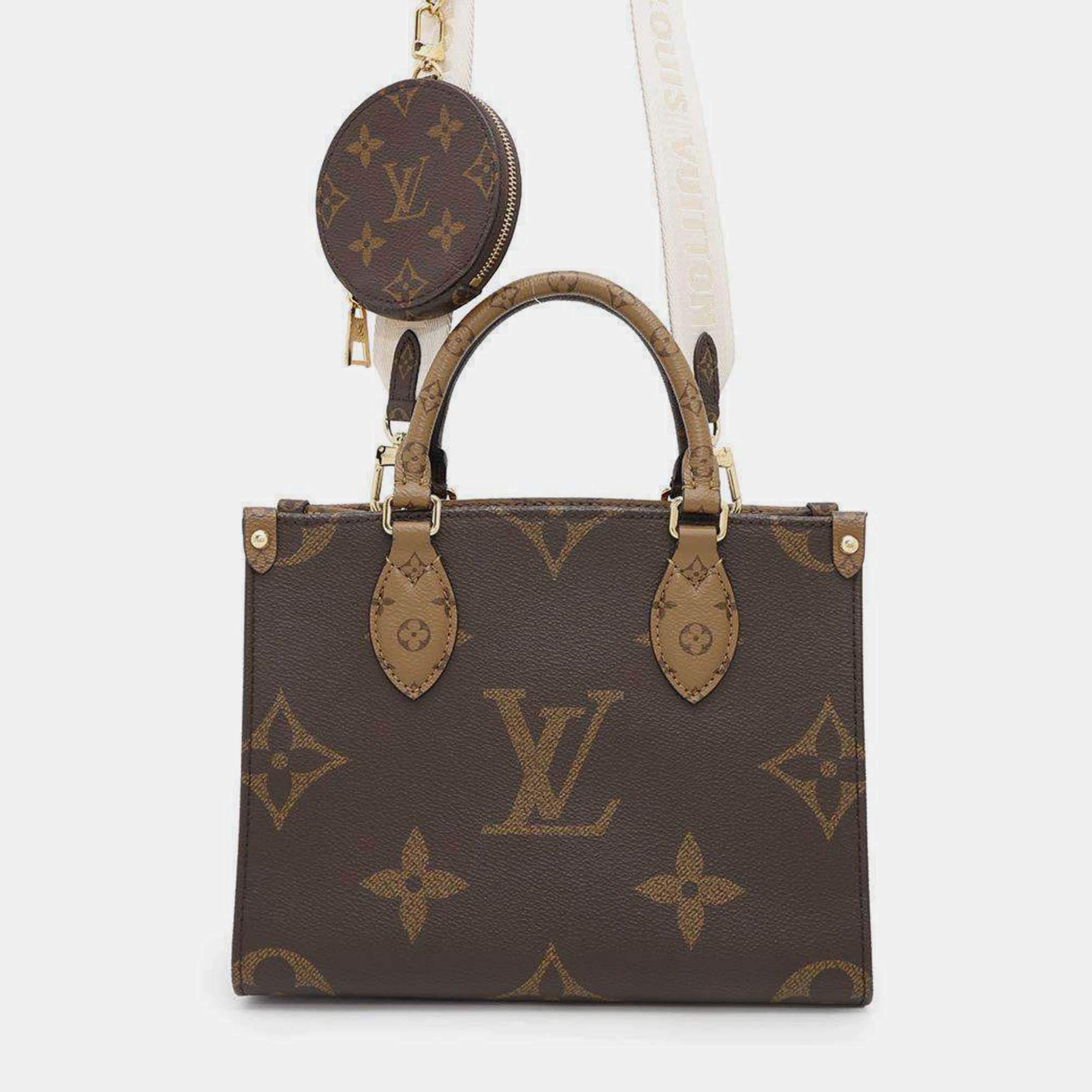 Pre Owned Louis Vuitton Handbag Monogram Reverse Giant On-The-Go Pm