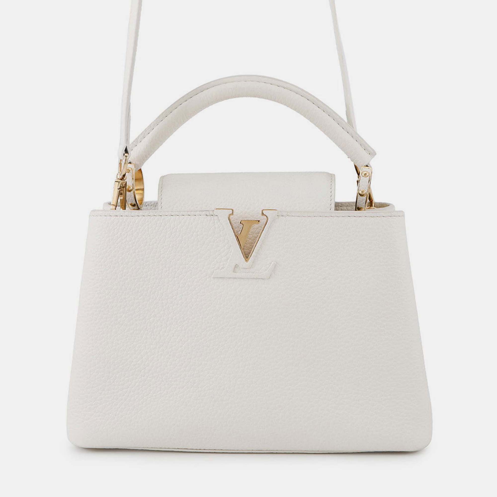 Pre Owned Louis Vuitton Cub Cine Blanc Taurillon Leather Size Bb