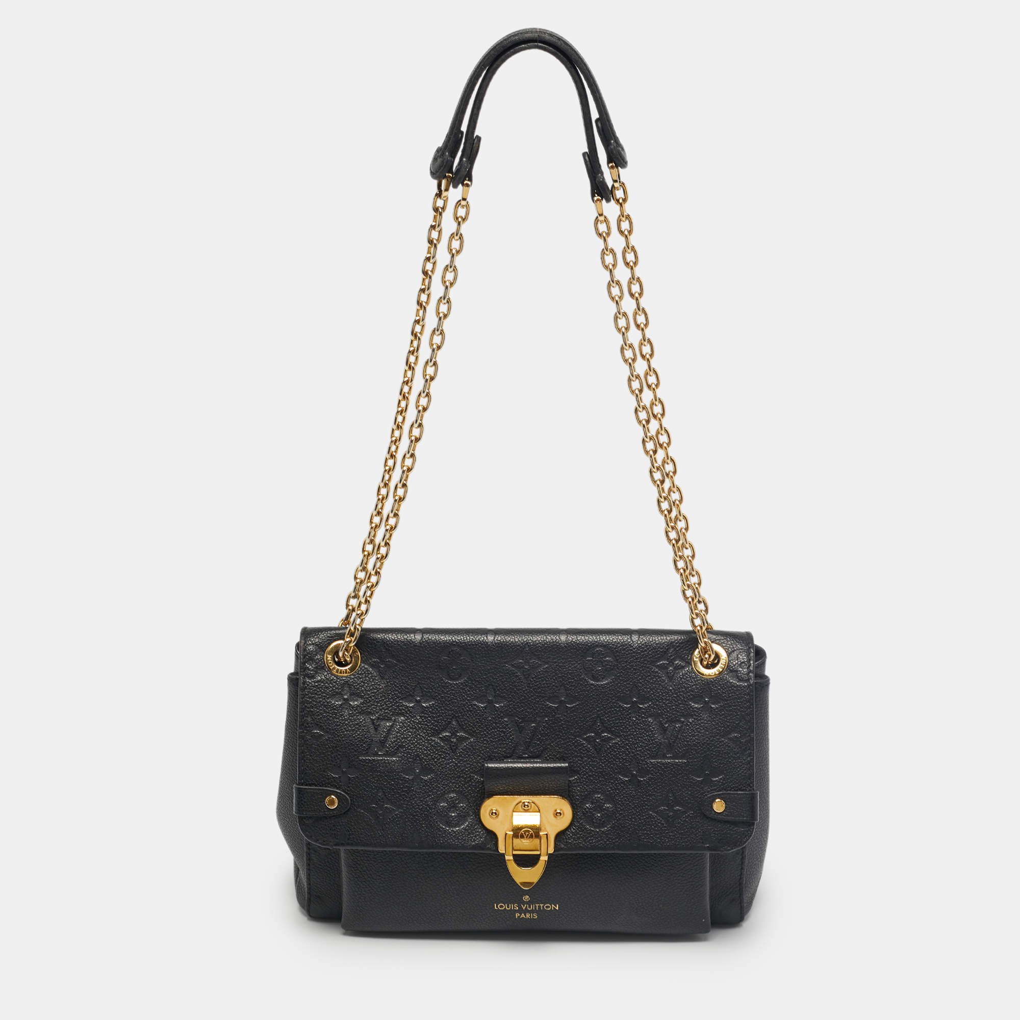 Pre Owned Louis Vuitton Black Monogram Empreinte Leather Vavin PM Bag