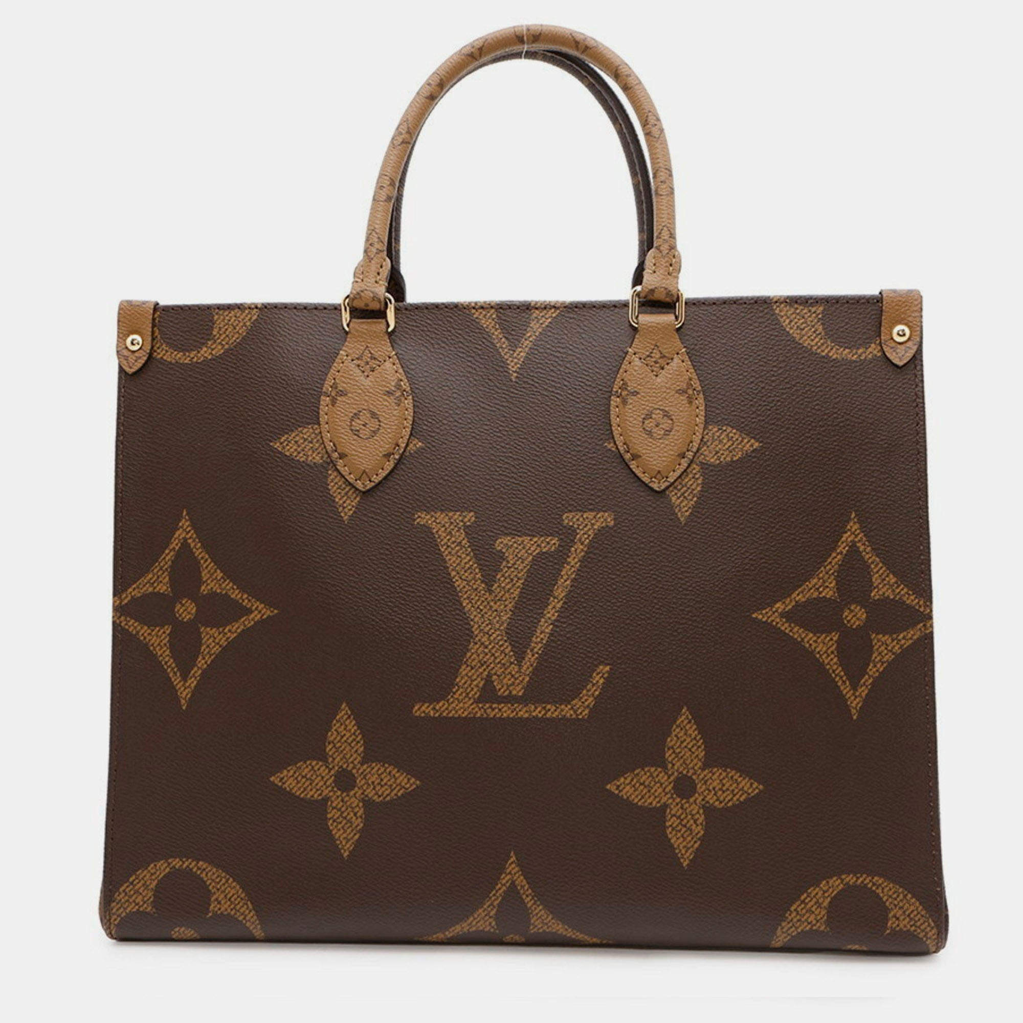 Pre Owned Louis Vuitton Tote Bag Monogram Reverse Giant On The Go MM