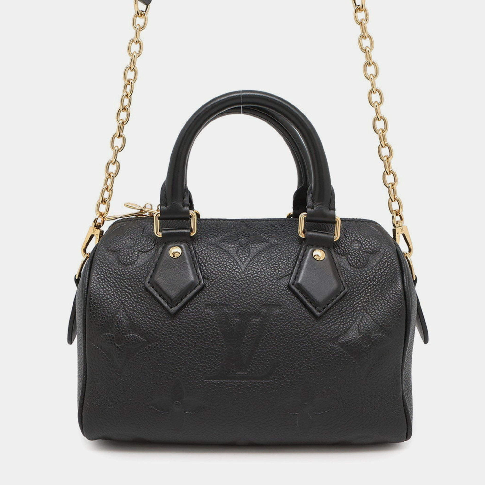 Pre Owned Louis Vuitton Black Monogram Empreinte Speedy Bandouliere 20 Handbag 