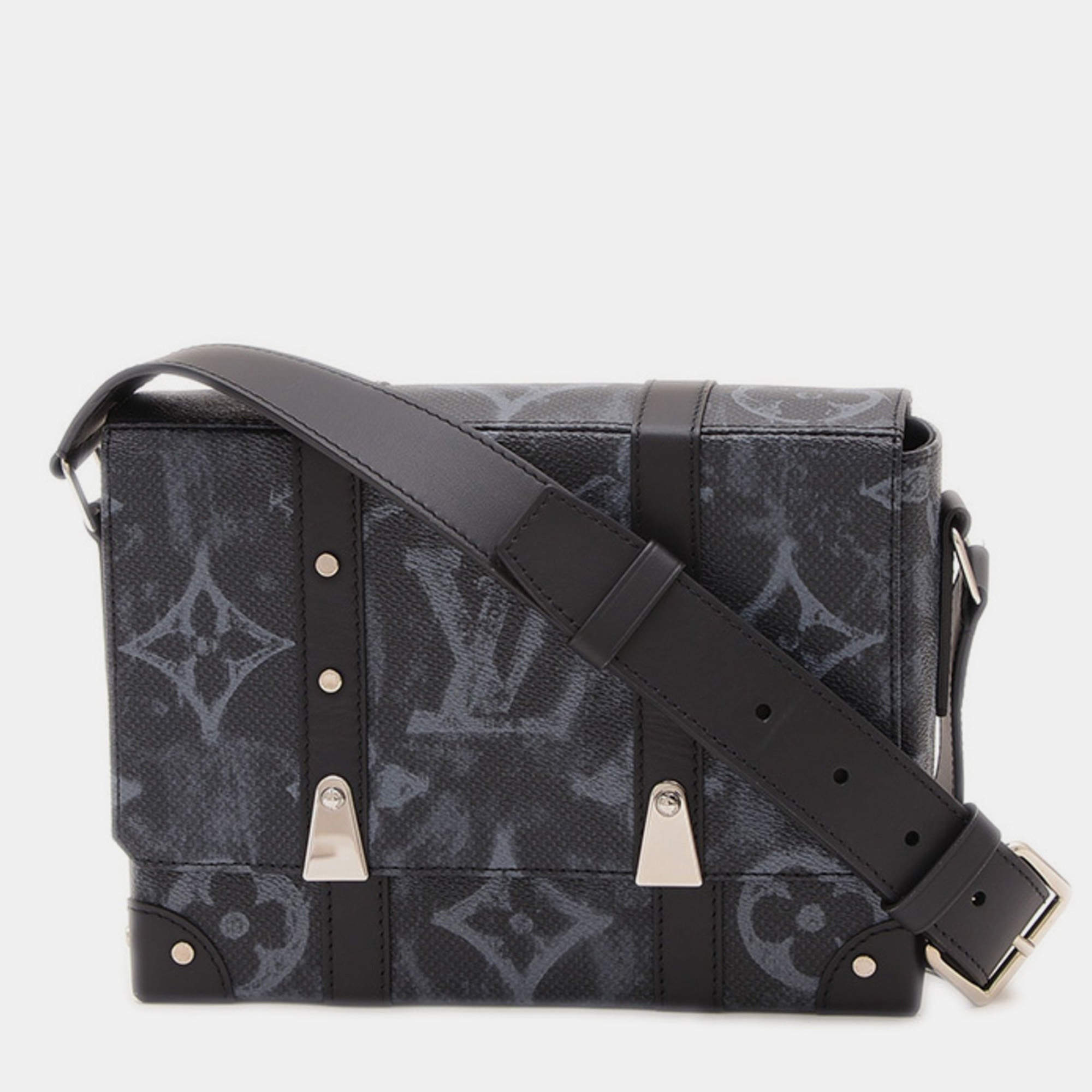 Pre Owned Louis Vuitton Black Monogram Pastel Trunk Messenger Pm Bag