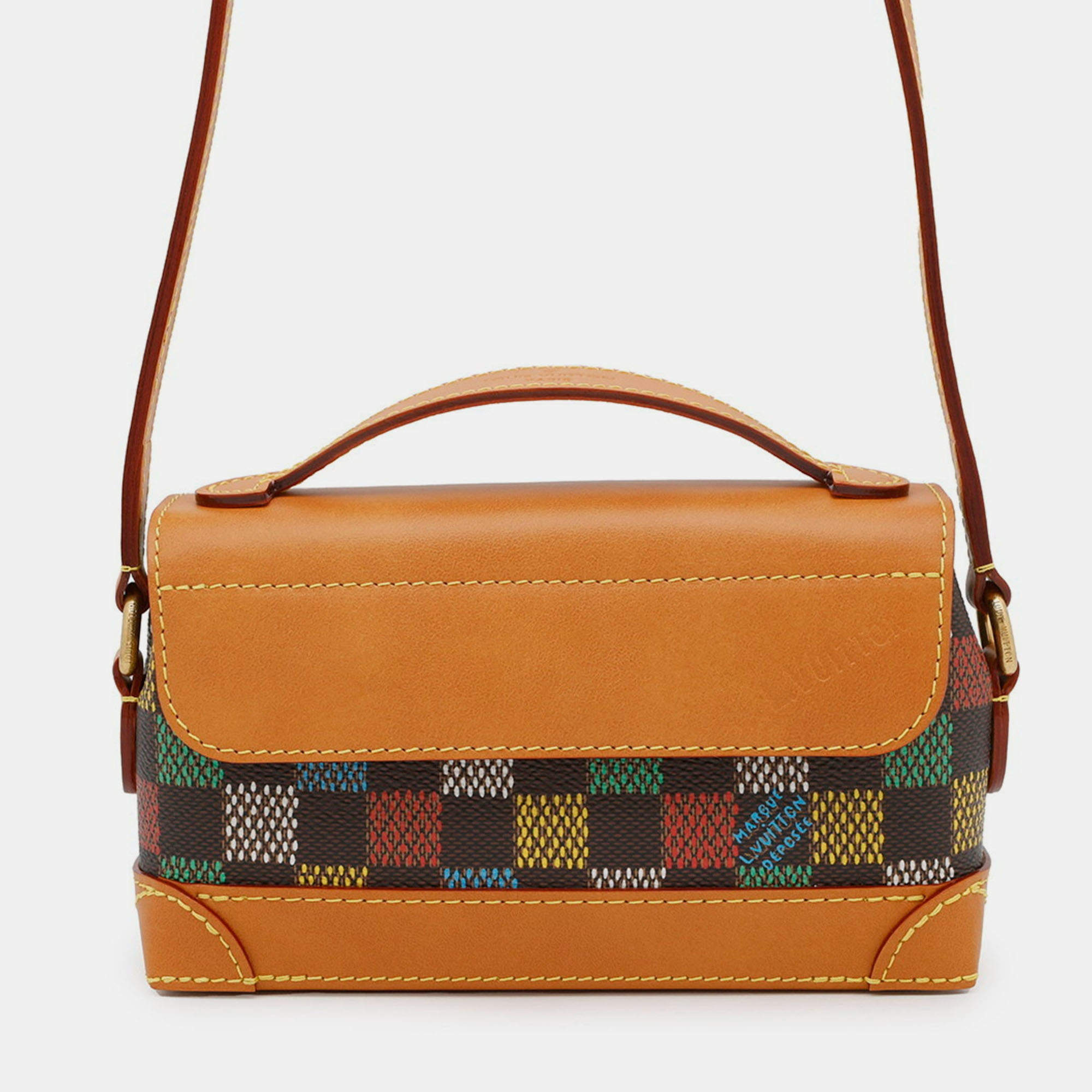 Pre Owned Louis Vuitton Lv Bird Damier Ebene Steamer East-West Wearable Wallet Shoulder Bag