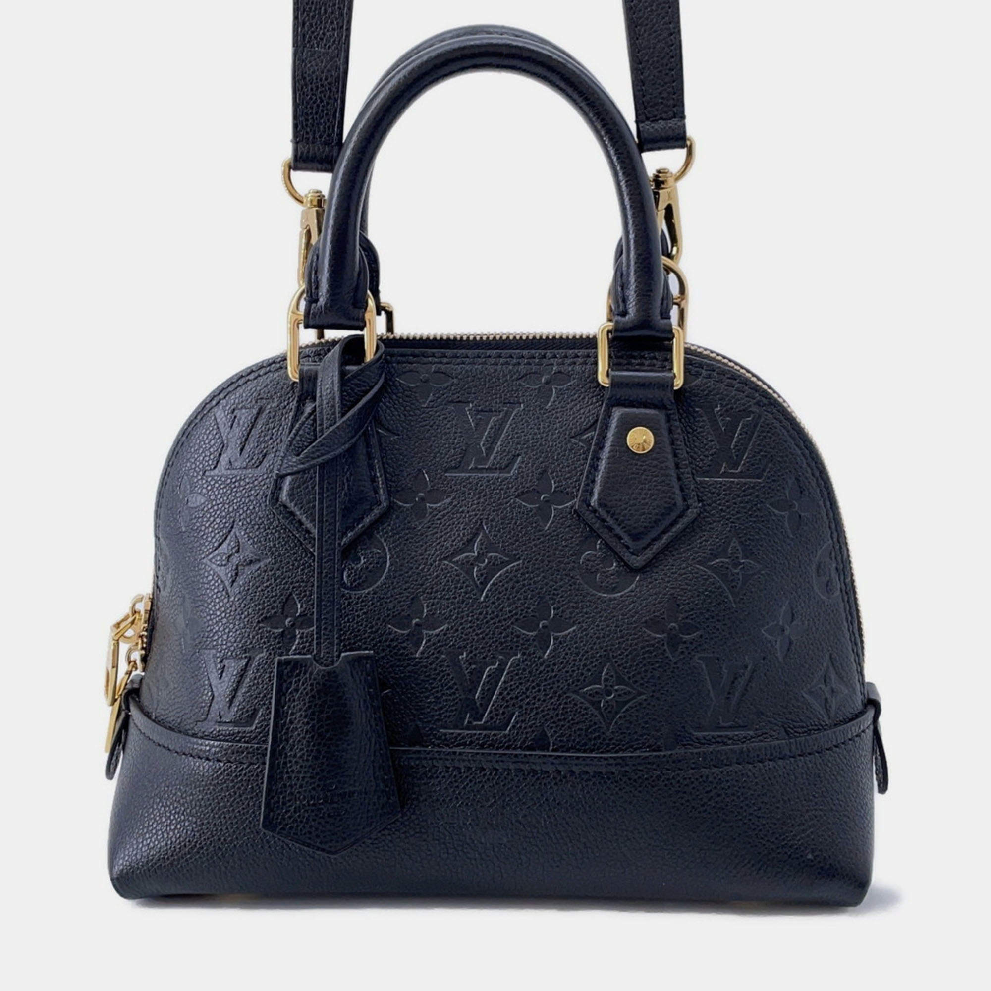 Pre Owned Louis Vuitton Monogram Empreinte Neo Alma Bb Handbag Black
