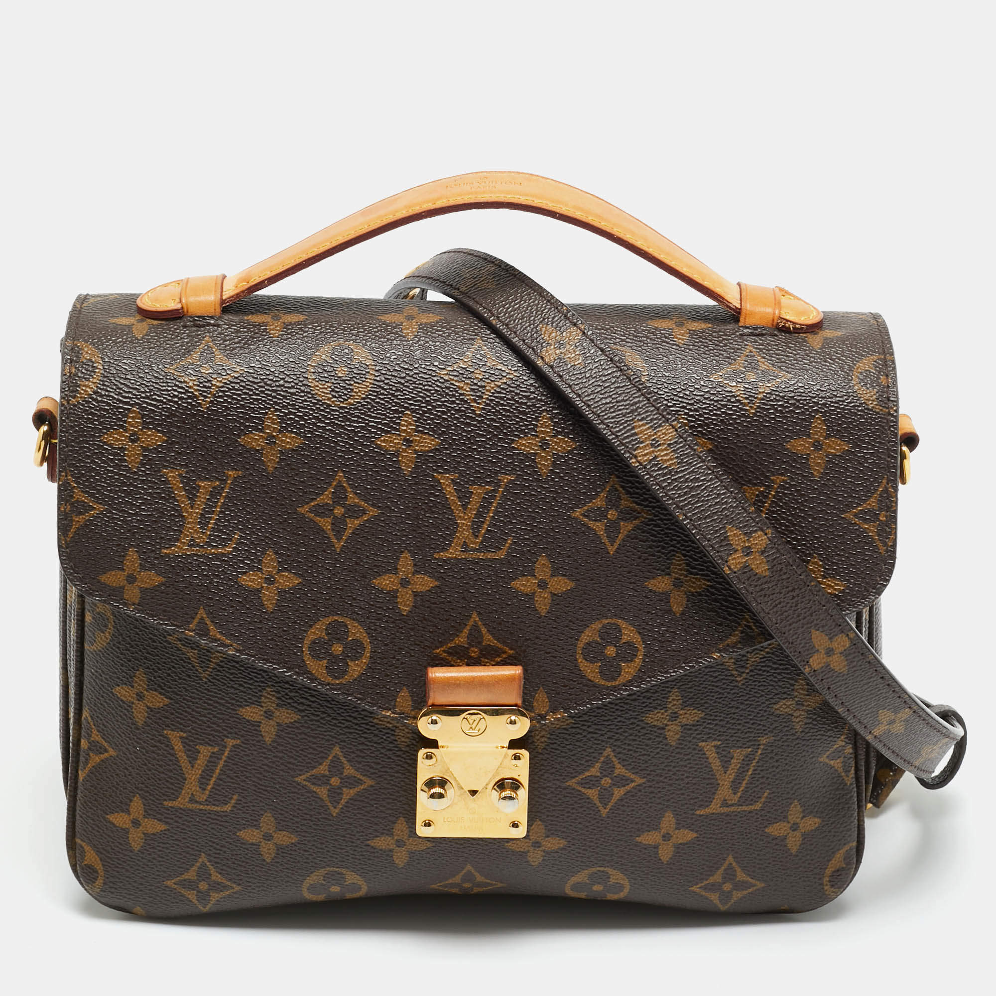 Pre Owned Louis Vuitton Monogram Canvas Pochette Metis Bag