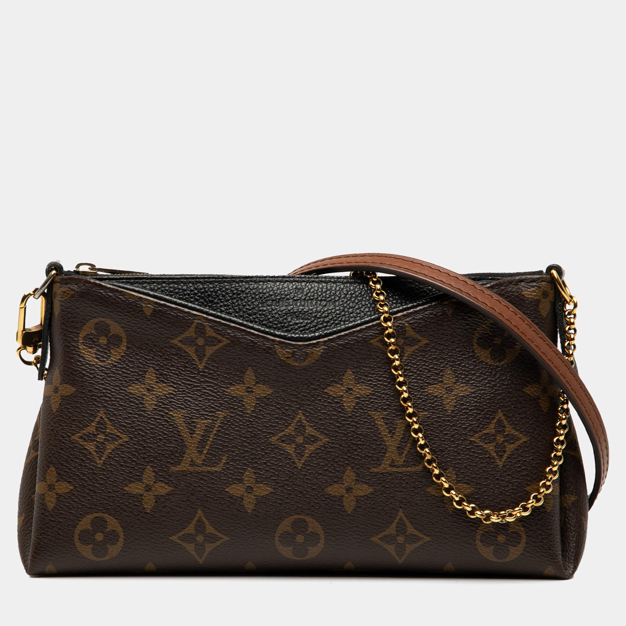 Pre Owned Louis Vuitton Brown Monogram Pallas Clutch