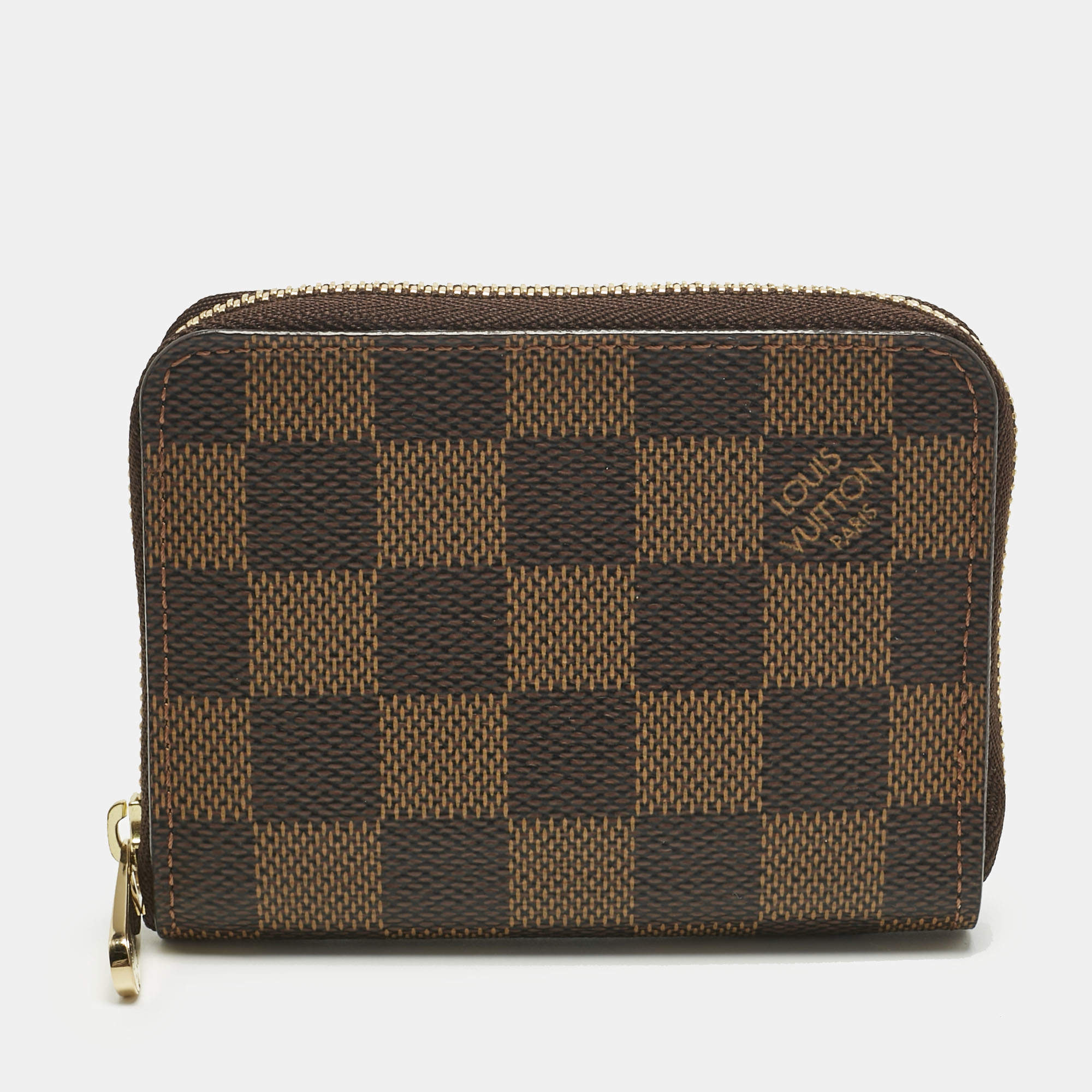 Pre Owned Louis Vuitton Damier Ebene Canvas Zippy Coin Purse
