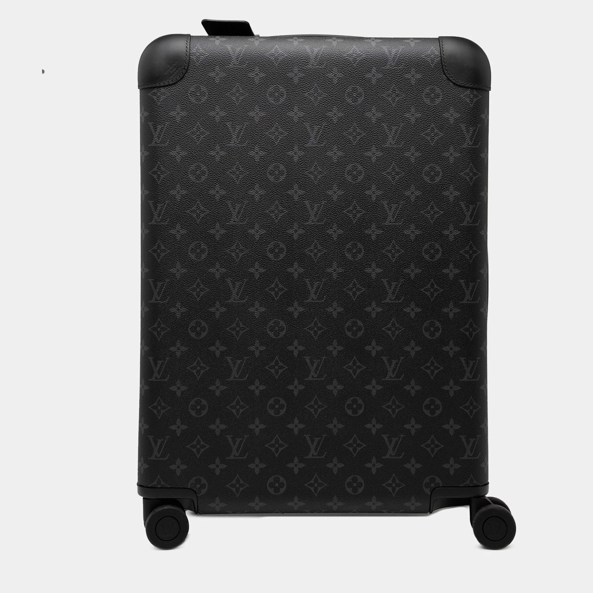 Pre Owned Louis Vuitton Black Monogram Eclipse Horizon 55