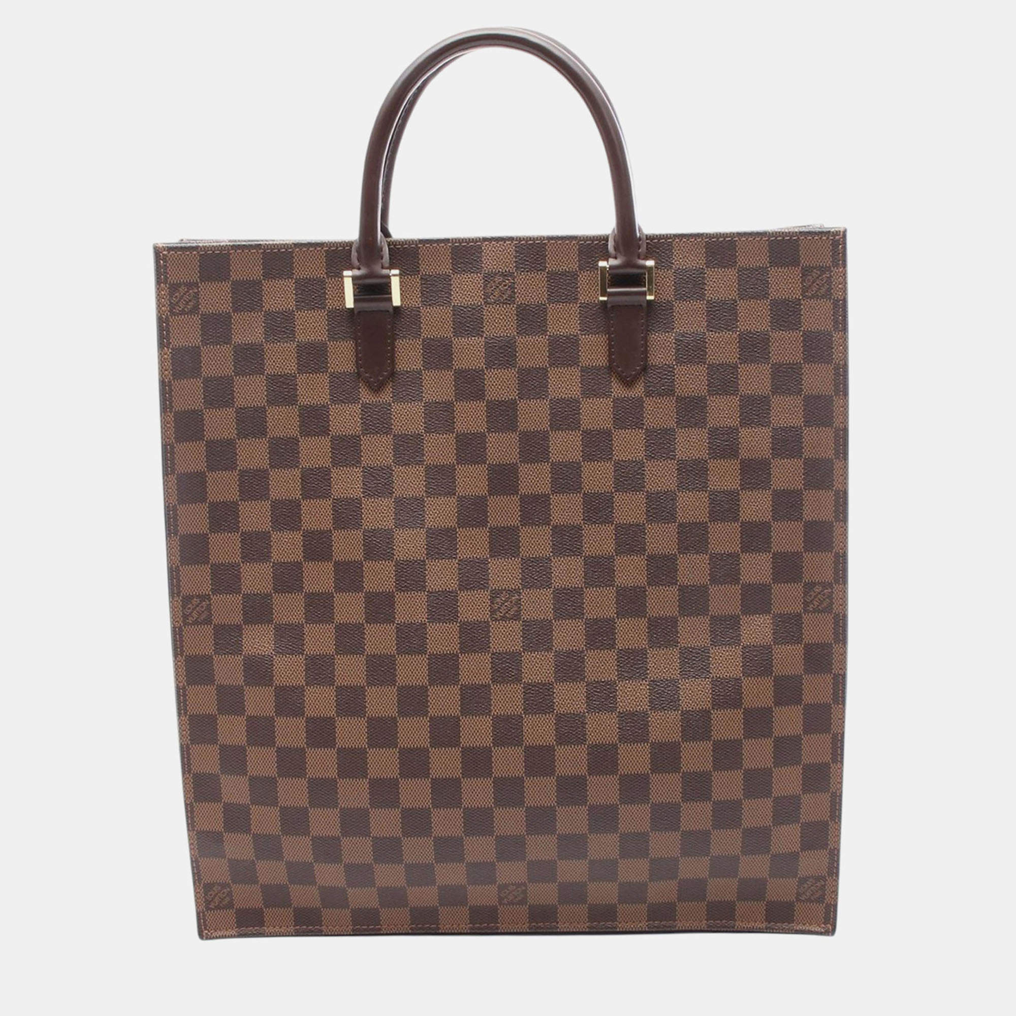 Pre Owned Louis Vuitton Brown Damier Ebene Sac Plat