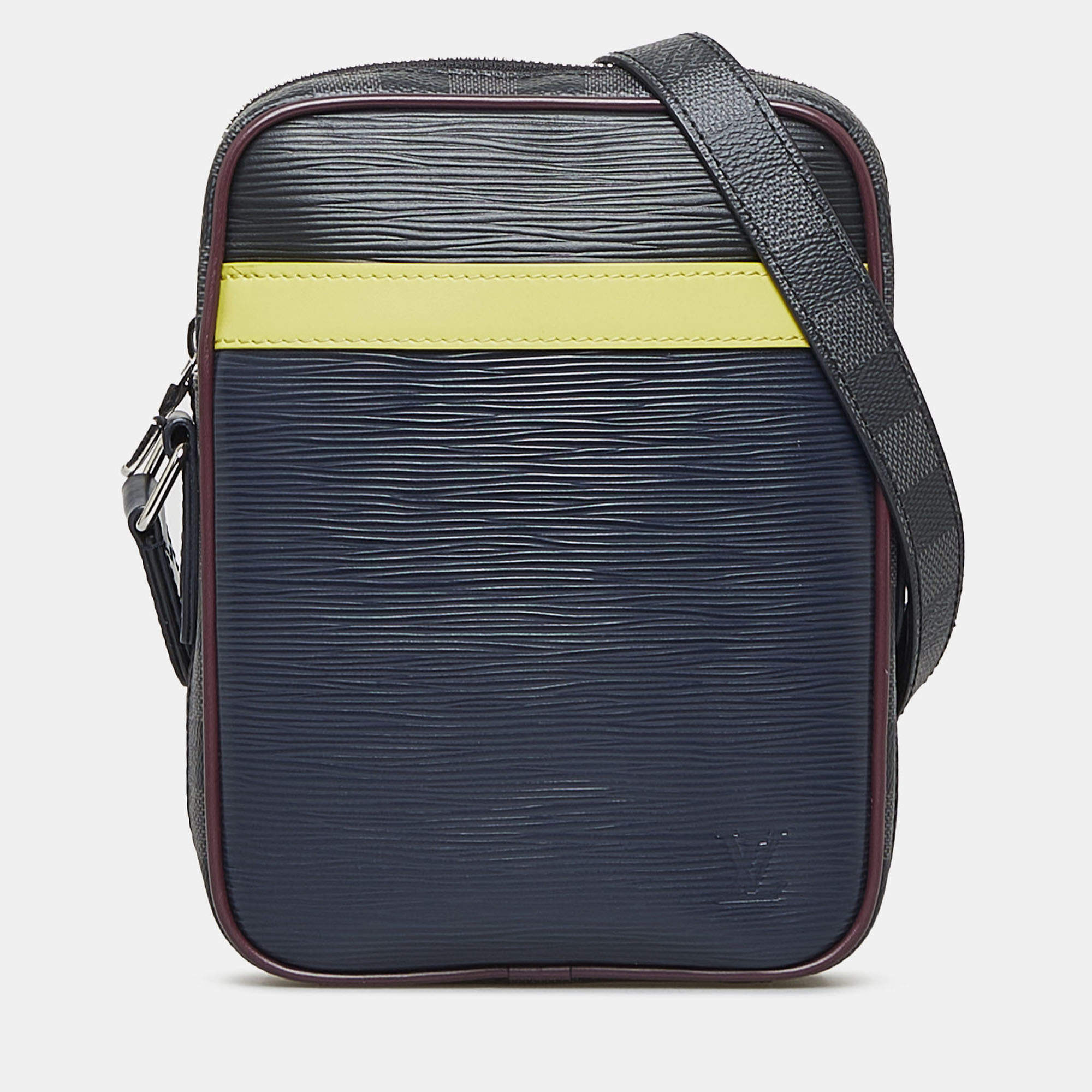 Pre Owned Louis Vuitton Black Epi Damier Graphite Danube Slim