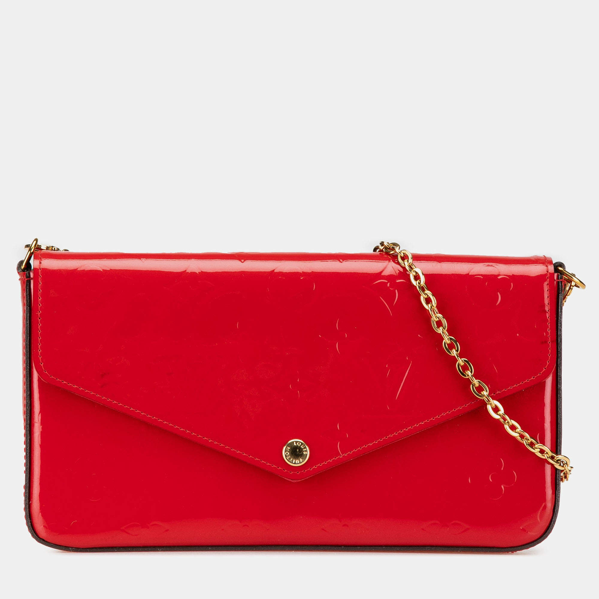 Pre Owned Louis Vuitton Red Monogram Vernis Pochette Felicie