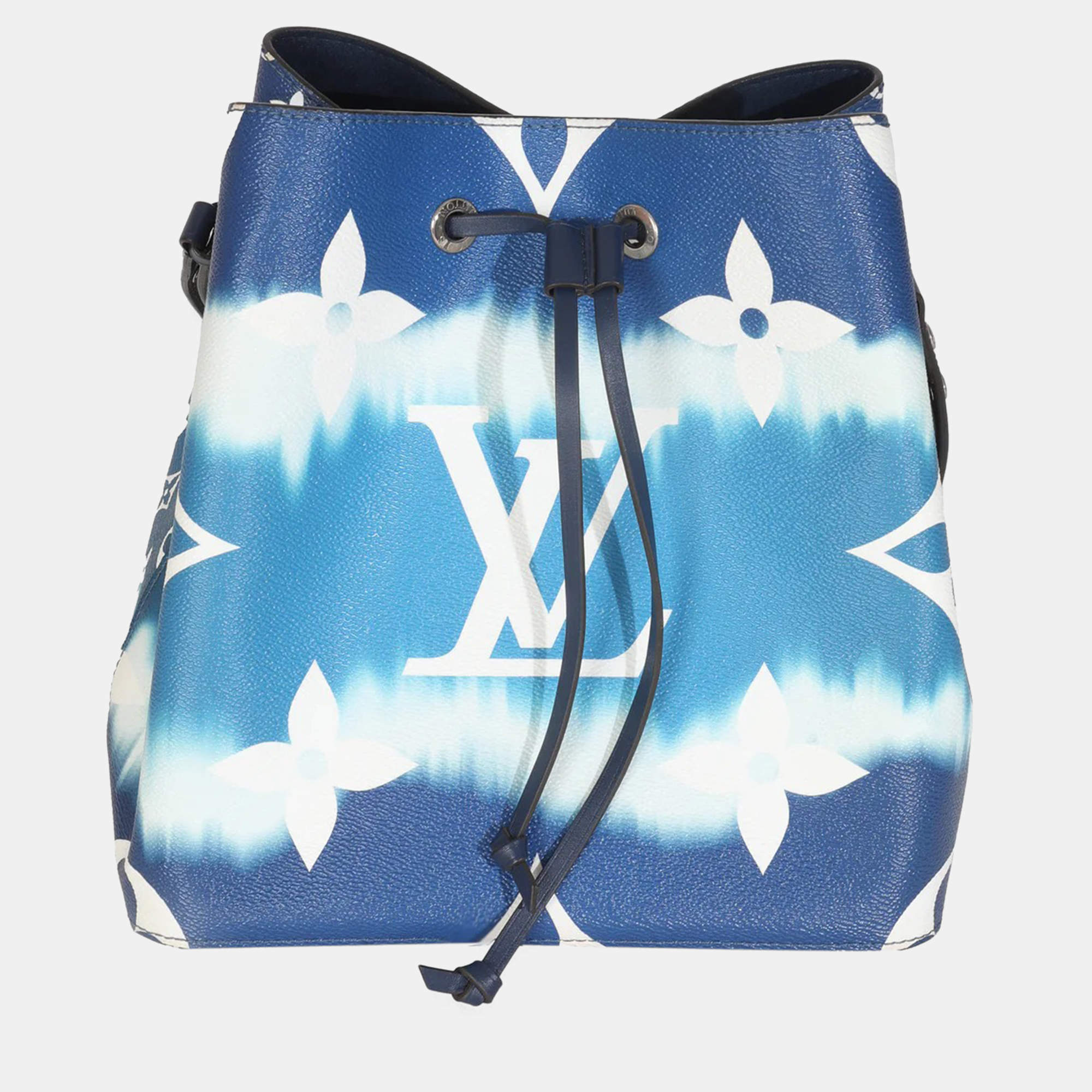 Pre Owned Louis Vuitton Blue Monogram Escale Canvas NeoNoe MM