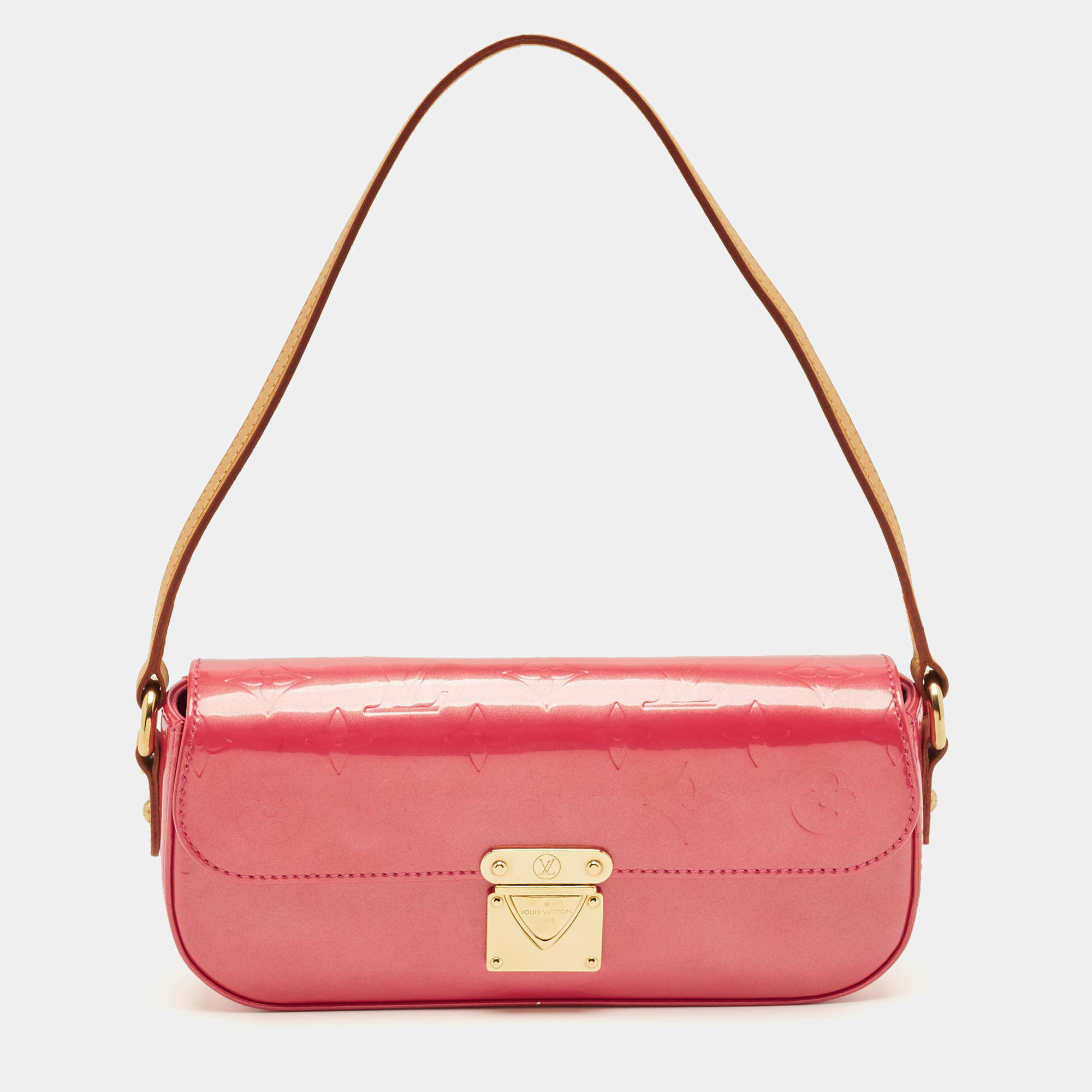 Pre Owned Louis Vuitton Framboise Monogram Vernis Malibu Street Clutch Bag
