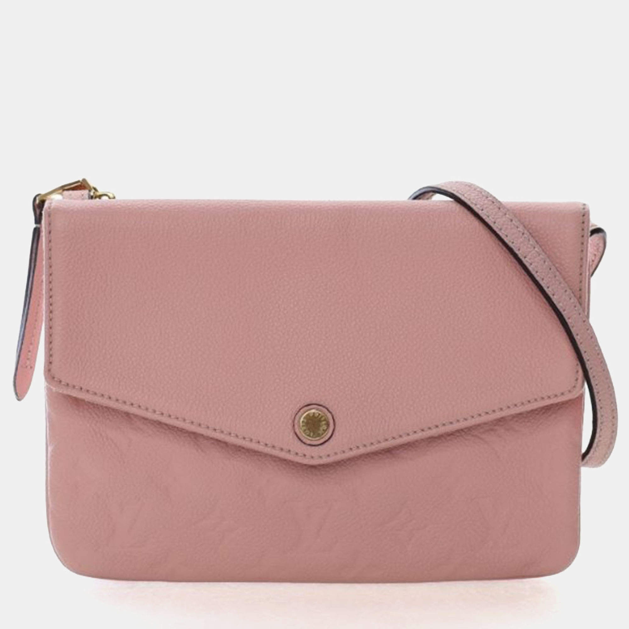 Pre Owned Louis Vuitton Pink Empriente Twice Crossbody Bag