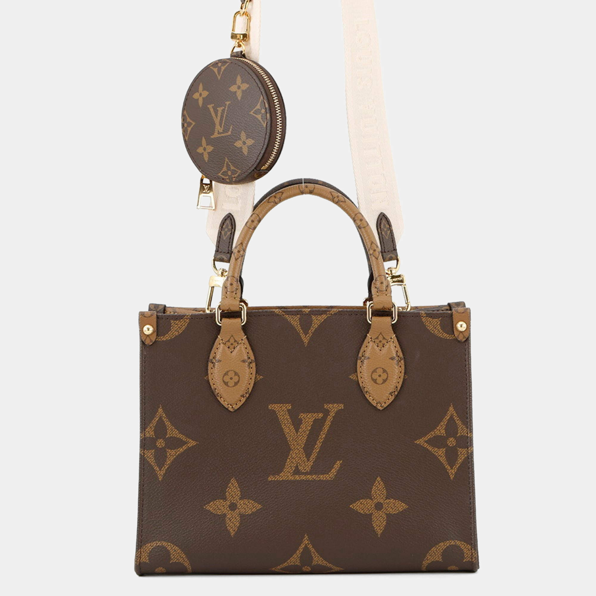 Pre Owned Louis Vuitton Monogram Reverse Giant On-The-Go Pm Handbag