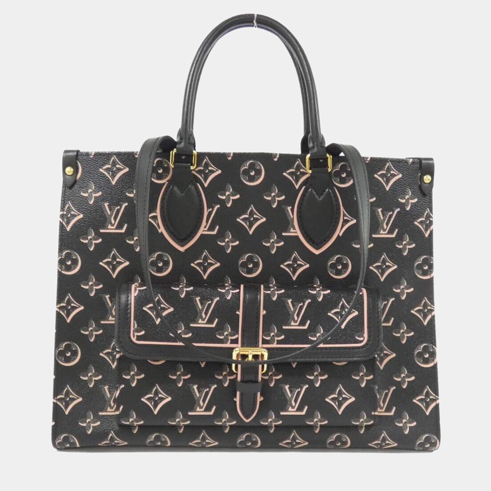 Pre Owned Louis Vuitton Fall For You OnTheGo Black Coated Canvas MM Handbag