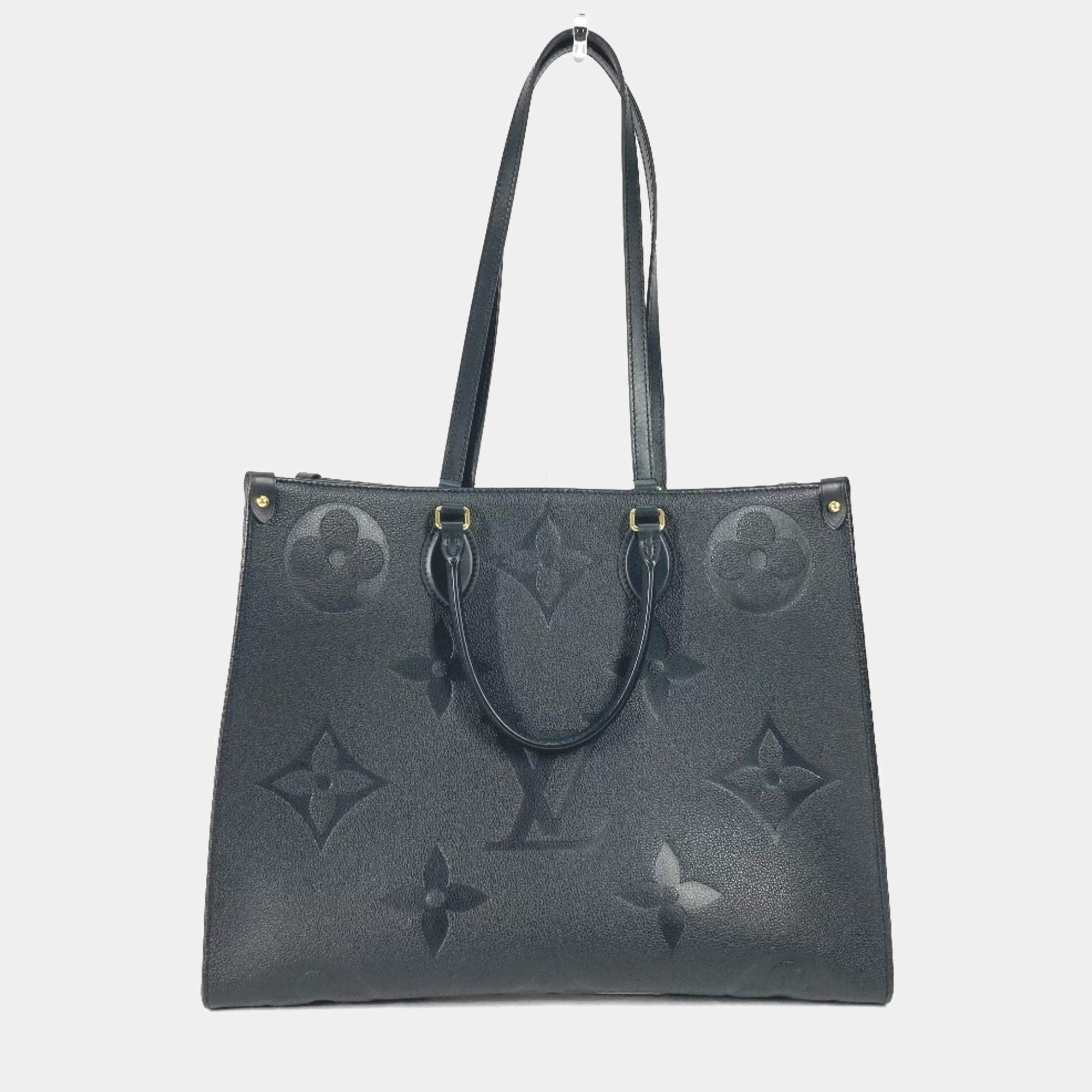 Pre Owned Louis Vuitton OnTheGo Black Monogram Empreinte GM 2-Way Shoulder Bag