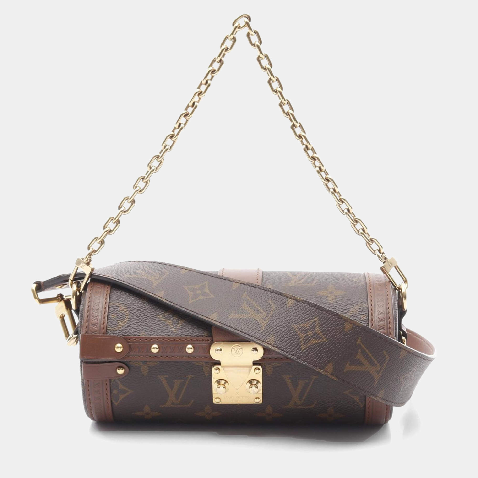 Pre Owned Louis Vuitton Papillon Trunk Monogram Shoulder Bag  Coated Canvas And Leather    Brown