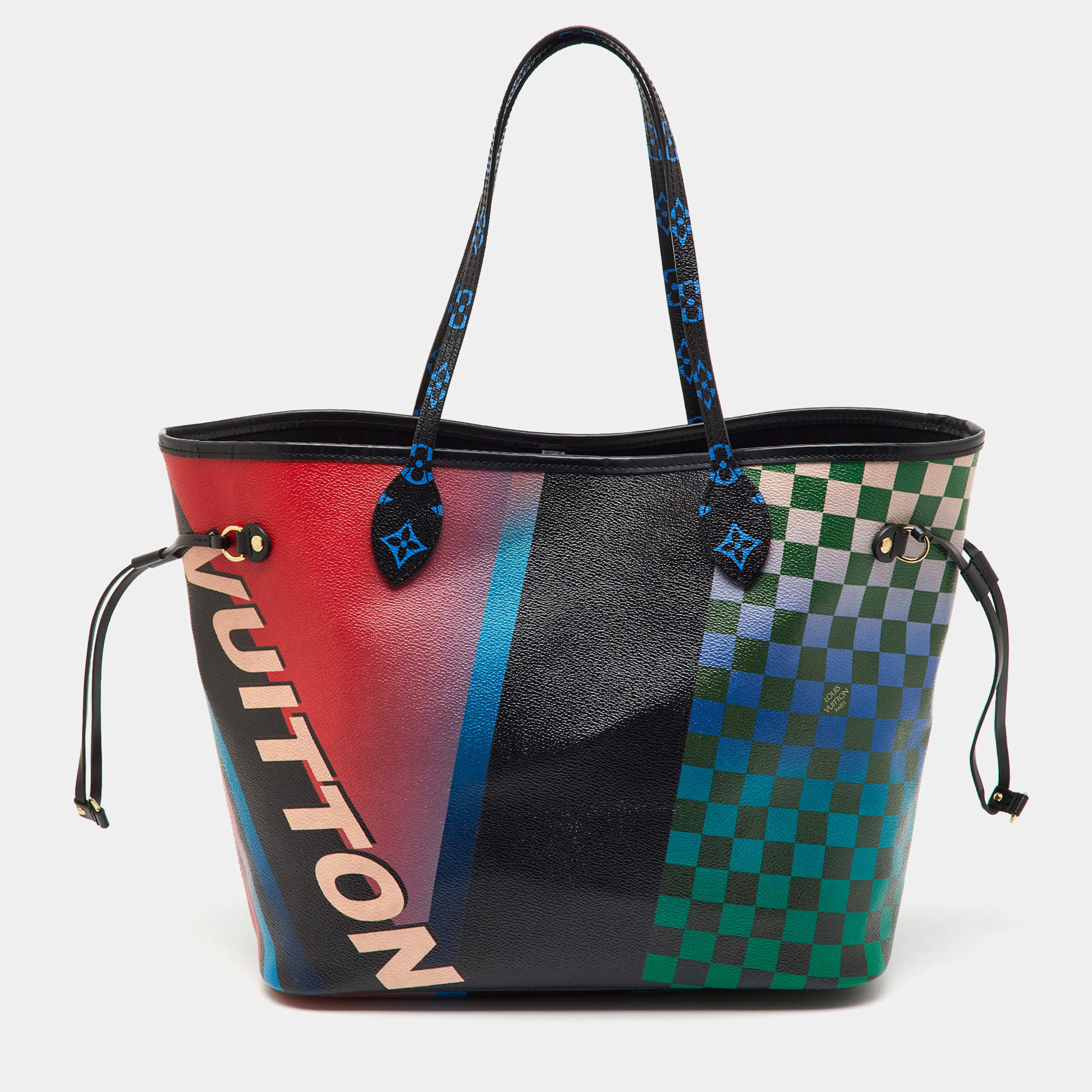 Pre Owned Louis Vuitton Limited Edition Damier Canvas Race Neverfull MM Bag