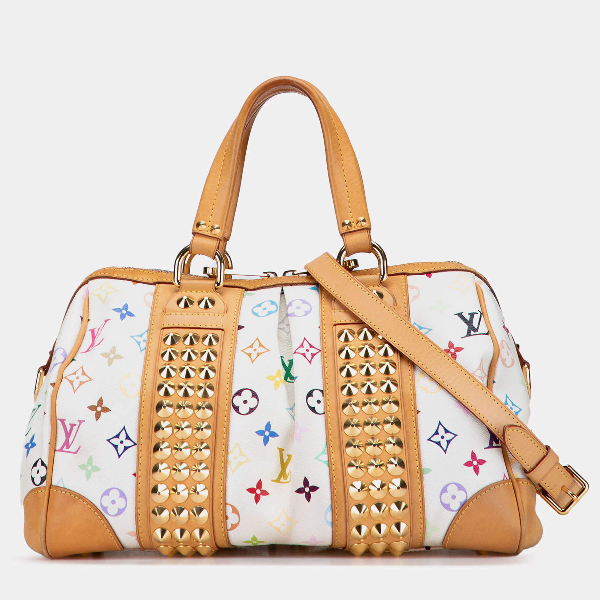 Pre Owned Louis Vuitton White Monogram Multicolore Courtney MM