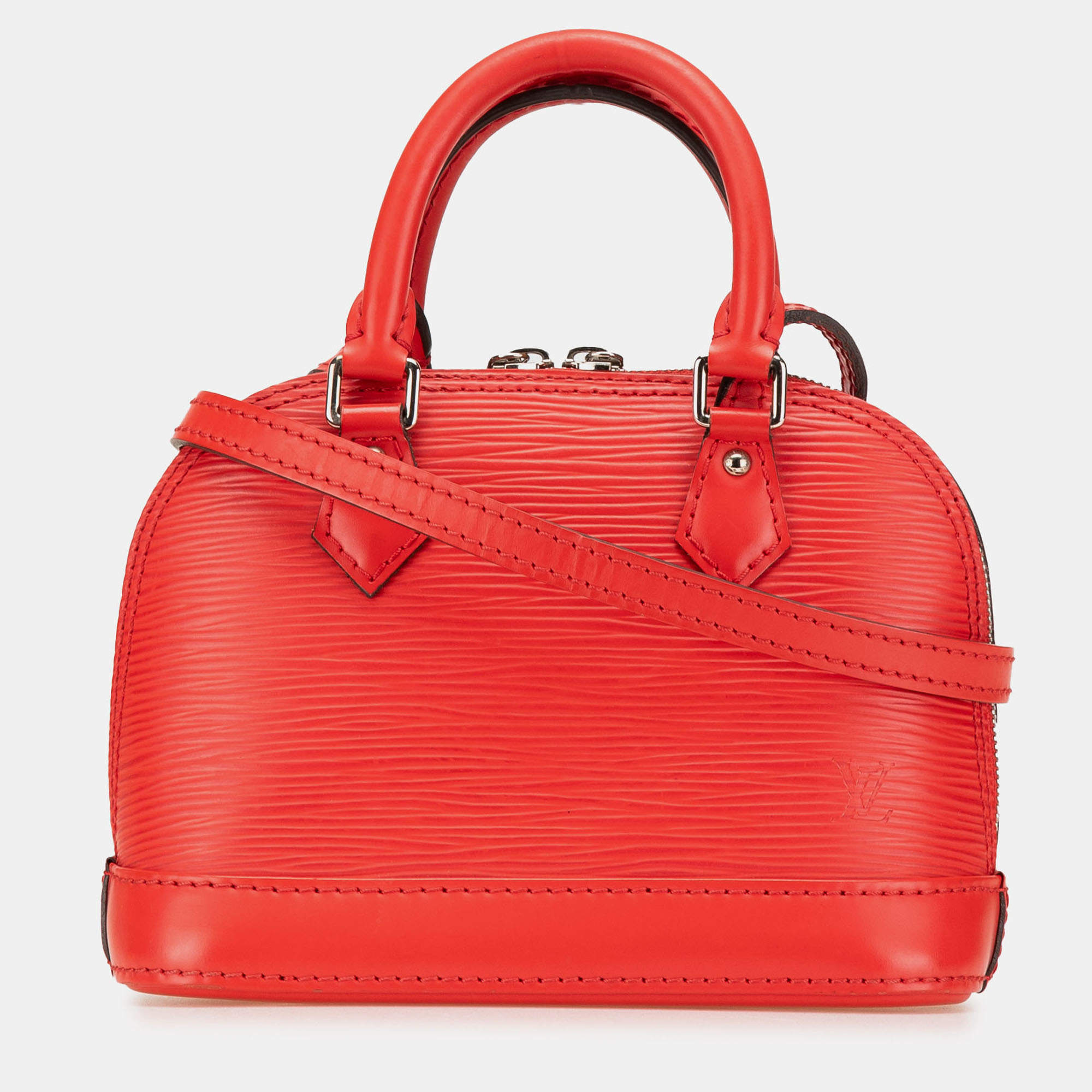 Pre Owned Louis Vuitton Red Epi Nano Alma