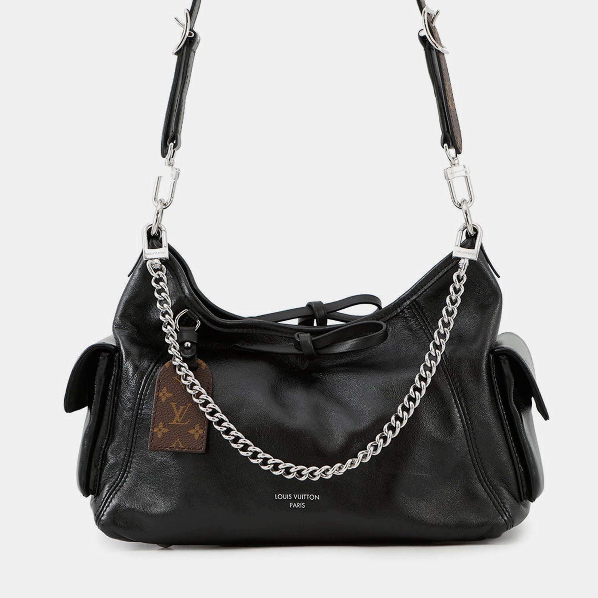 Pre Owned Louis Vuitton Carryall Cargo Vibe Noir Lamb Leather Size PM