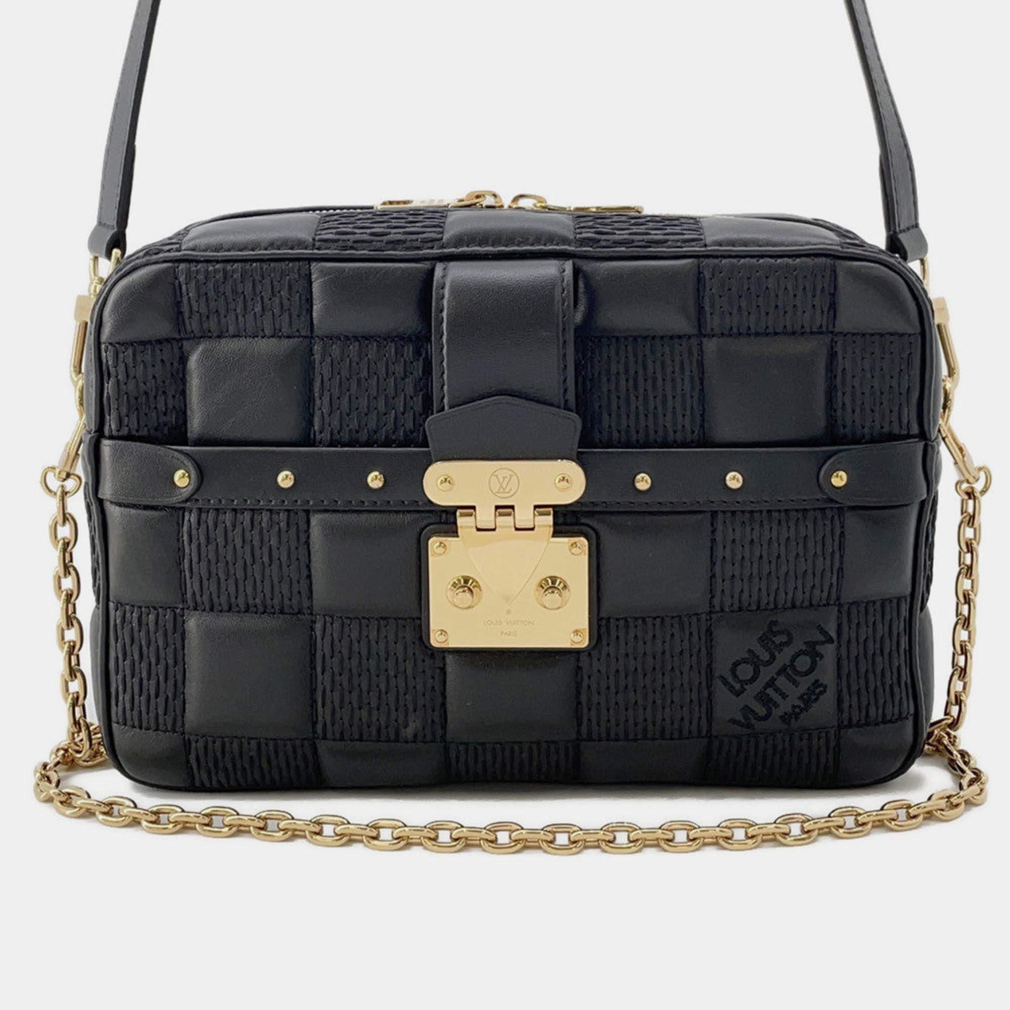 Pre Owned Louis Vuitton Troca Noir Damier Quilt Leather Size MM