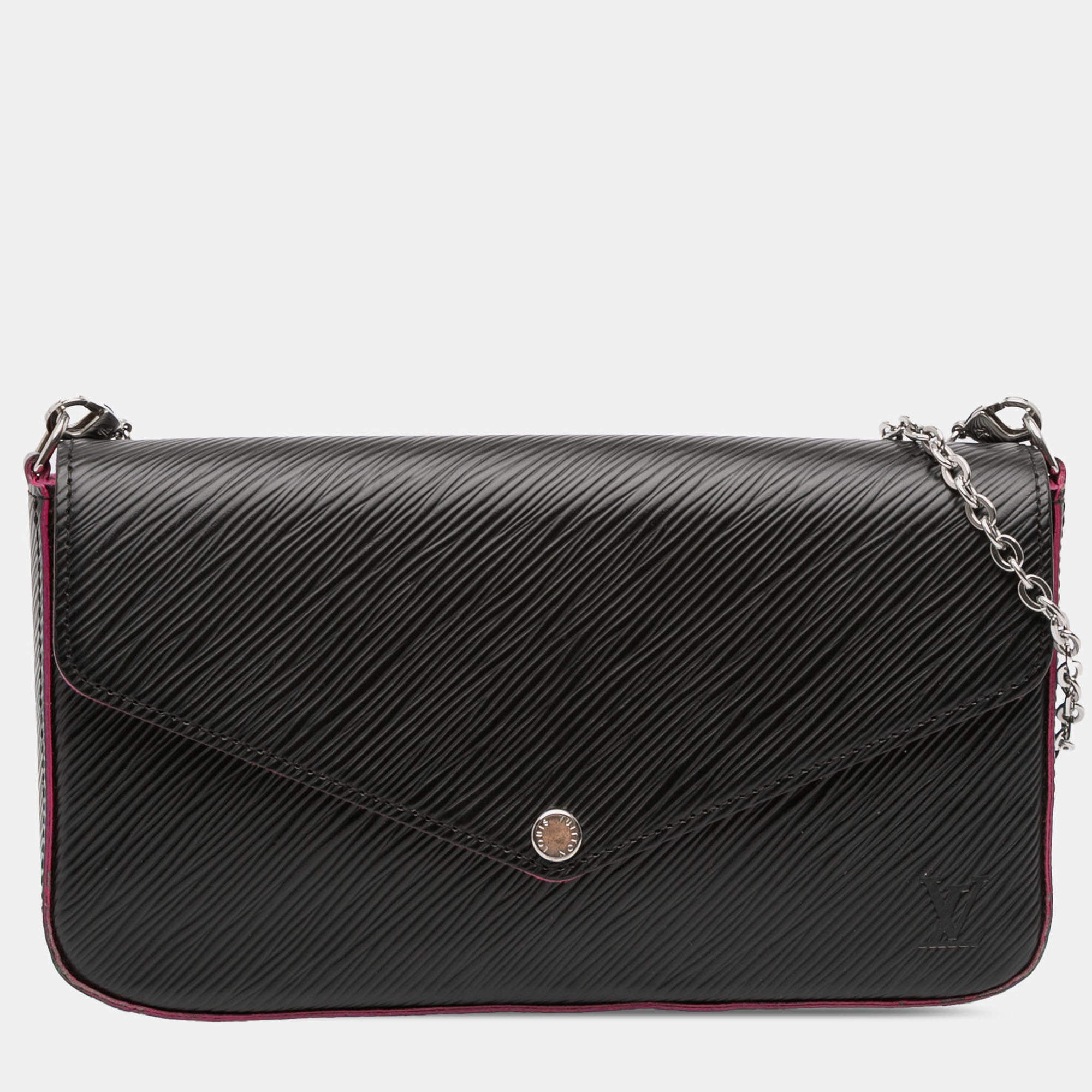 Pre Owned Louis Vuitton Black Epi Pochette Felicie