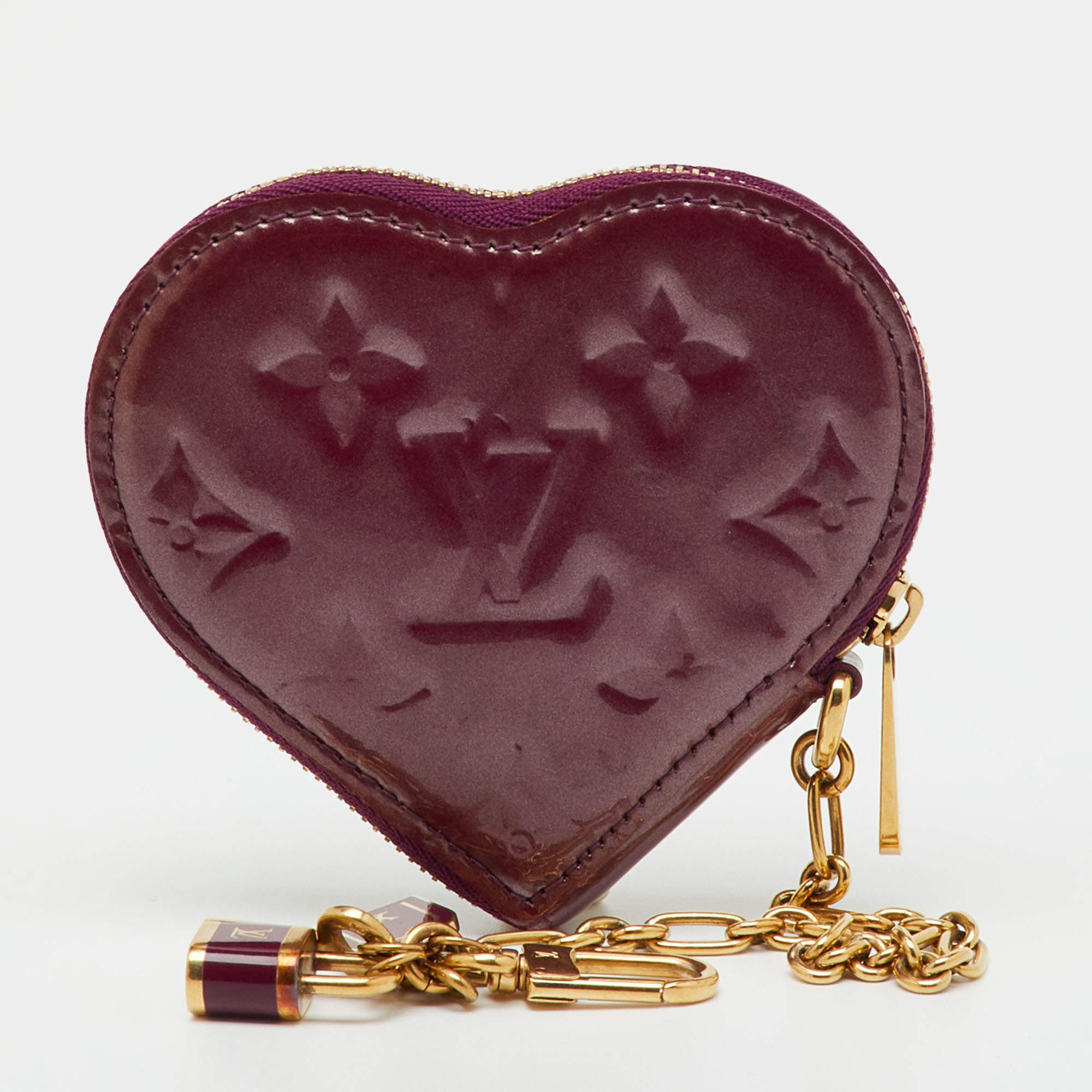 Pre Owned Louis Vuitton Violet Monogram Vernis Coeur Heart Coin Purse