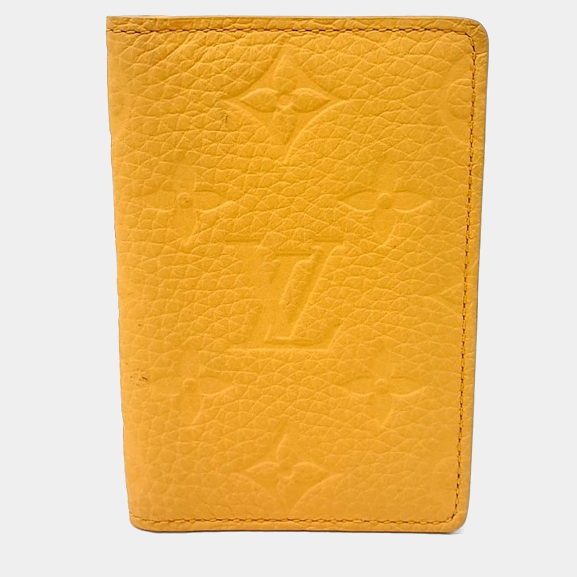 Pre Owned Louis Vuitton Yellow Leather Pocket Organizer