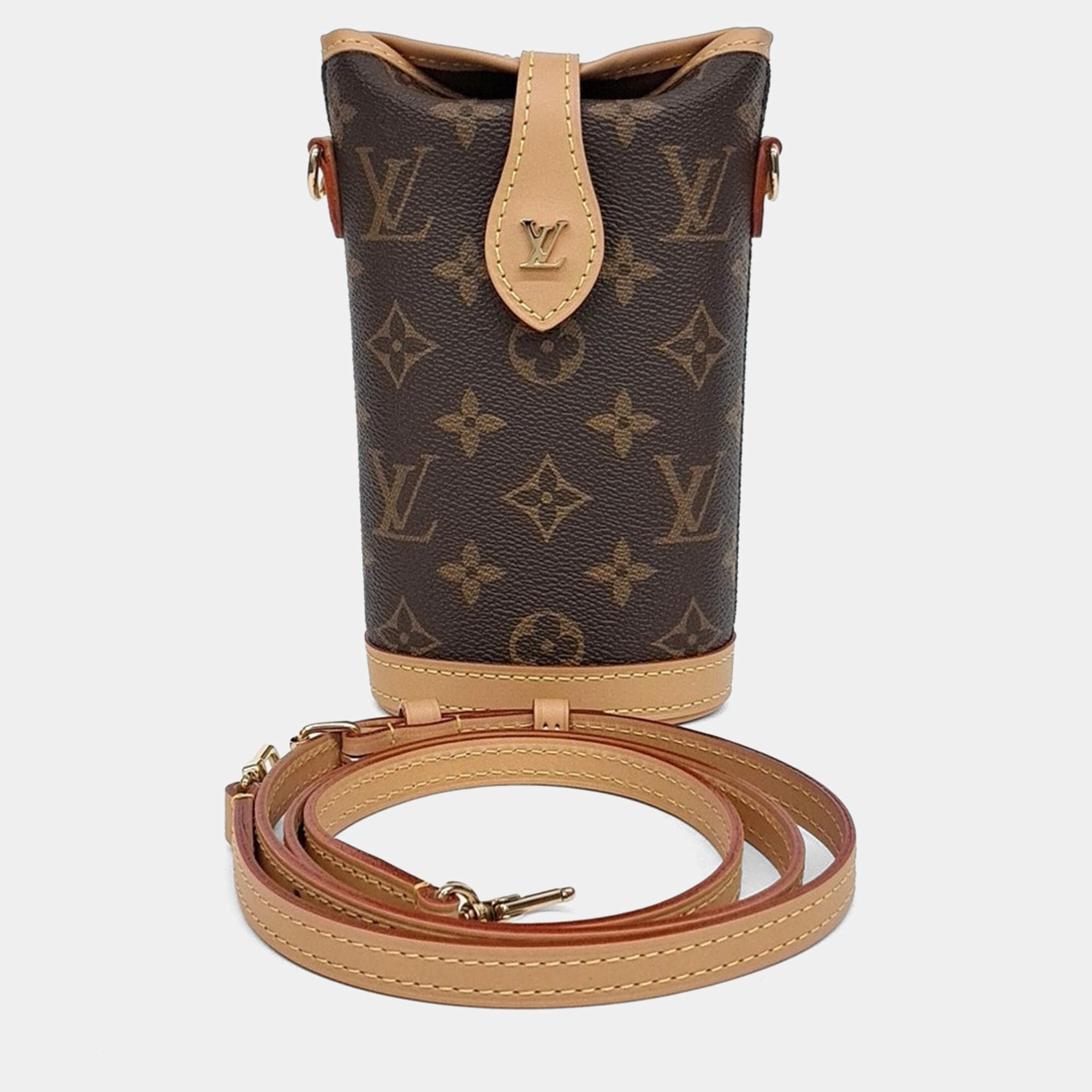 Pre Owned Louis Vuitton Brown Coated Canvas Fold Me Pouch