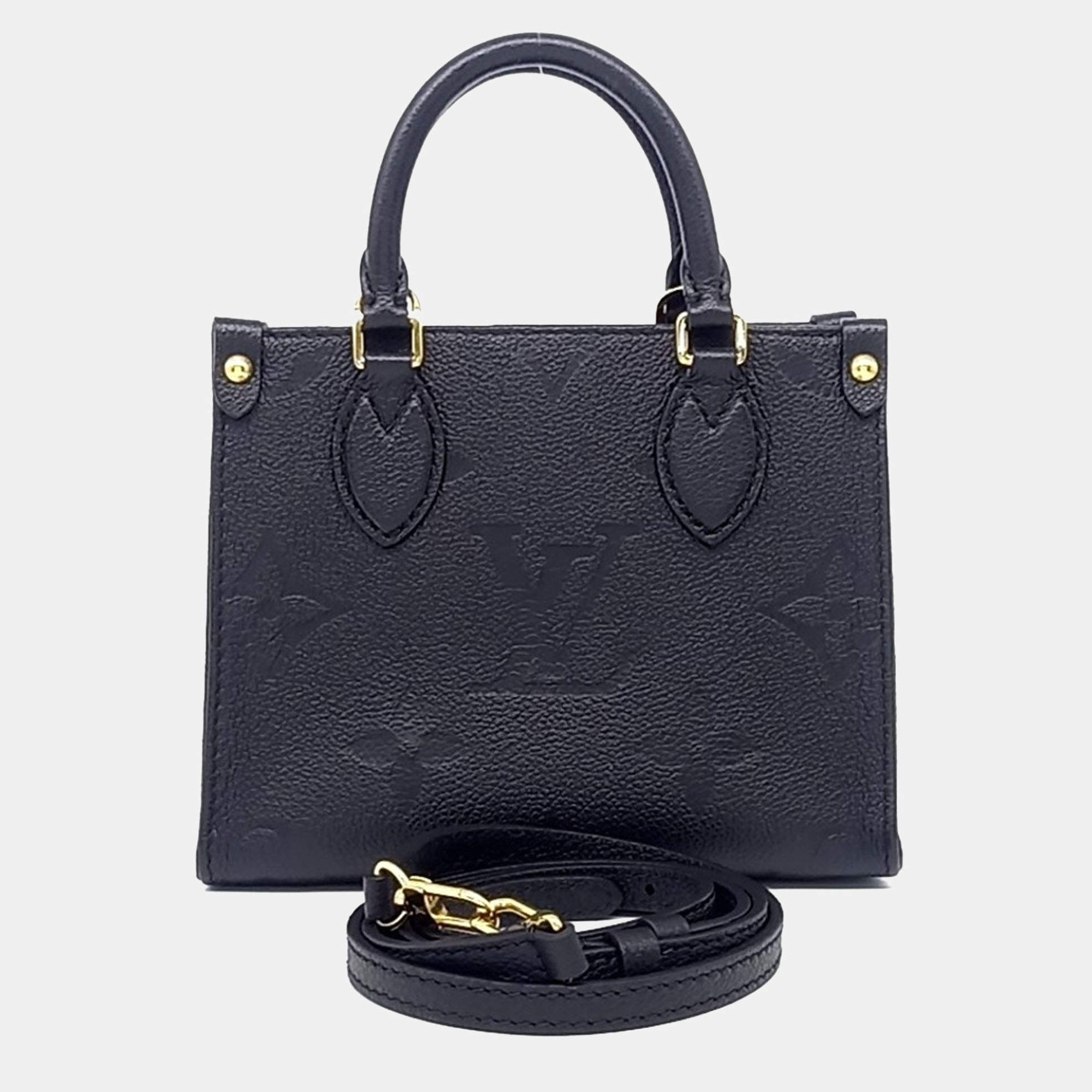 Pre Owned Louis Vuitton Black Leather Empreinte On the Go BB