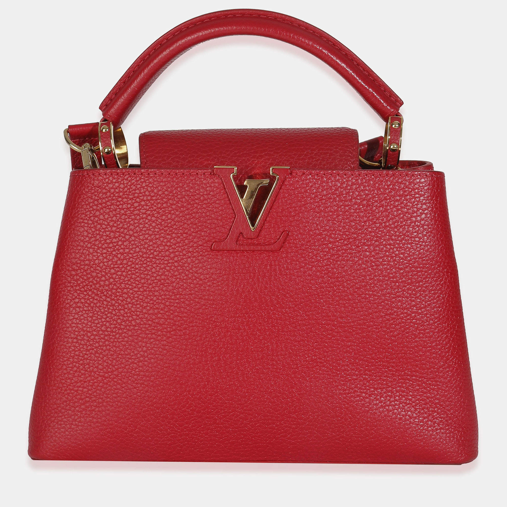 Pre Owned Louis Vuitton Red Taurillon Capucines BB