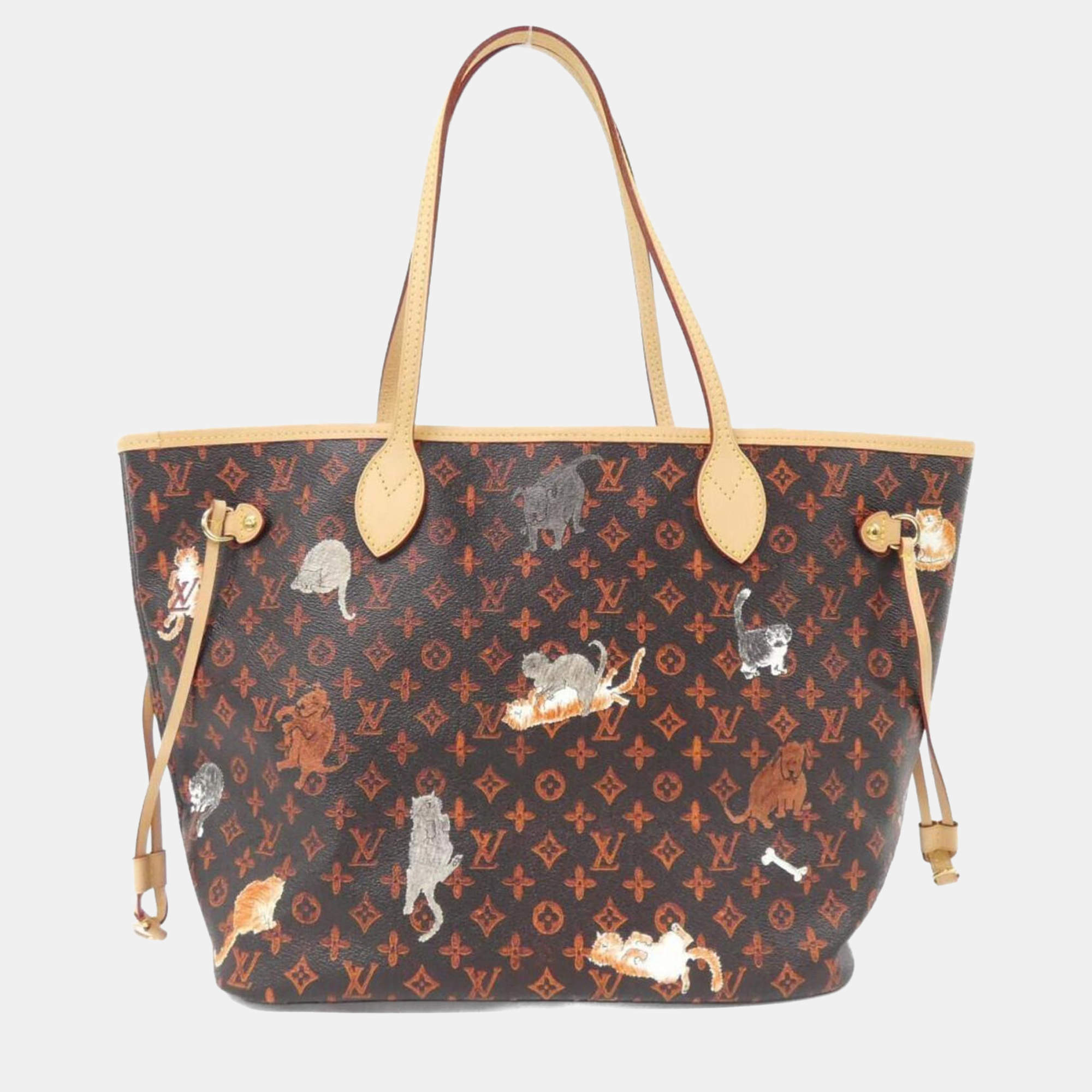 Pre Owned Louis Vuitton Catgram Neverfull Mm Handbag