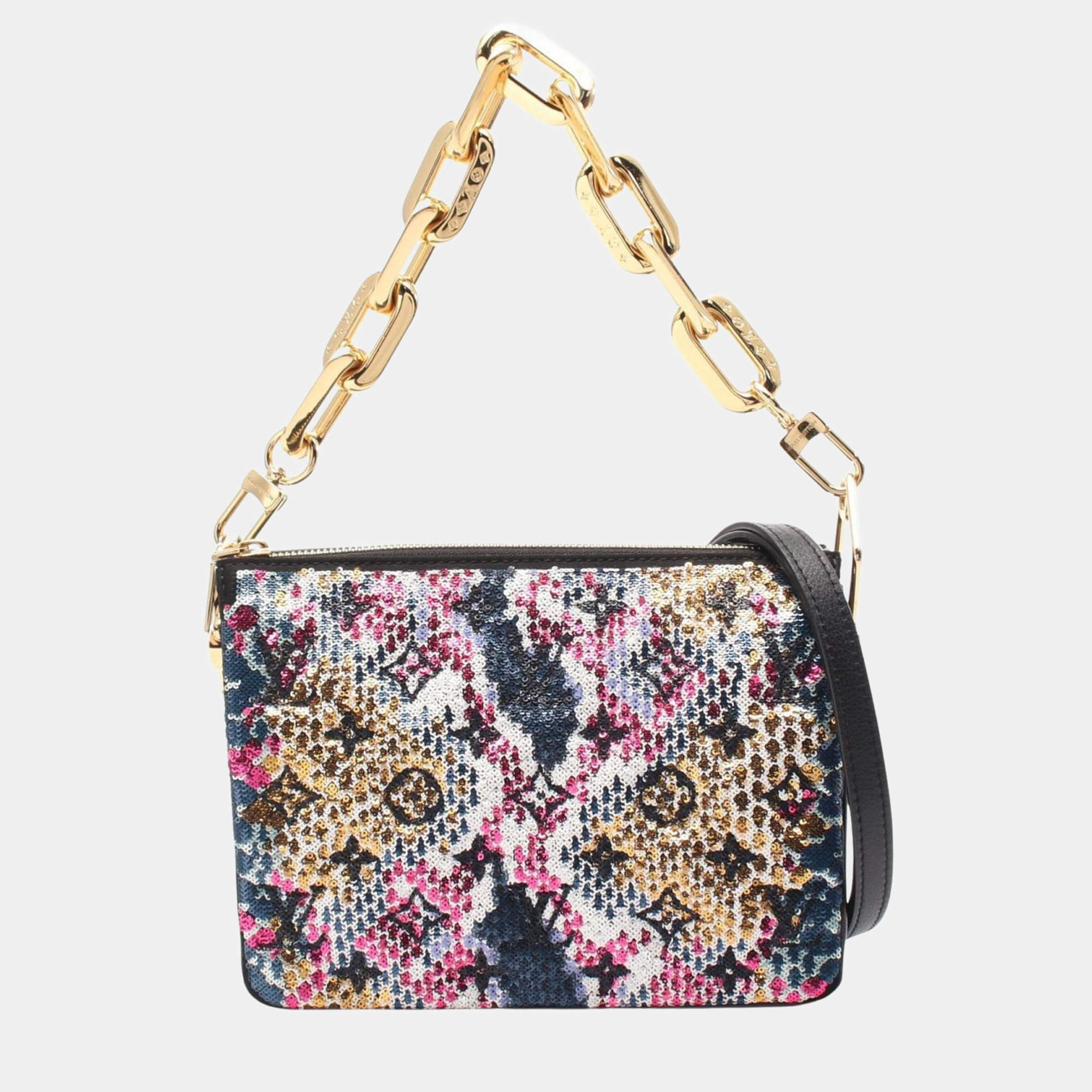 Pre Owned Louis Vuitton Coussin BB Ramadan Collection Black/Multicolor Leather Sequins Handbag