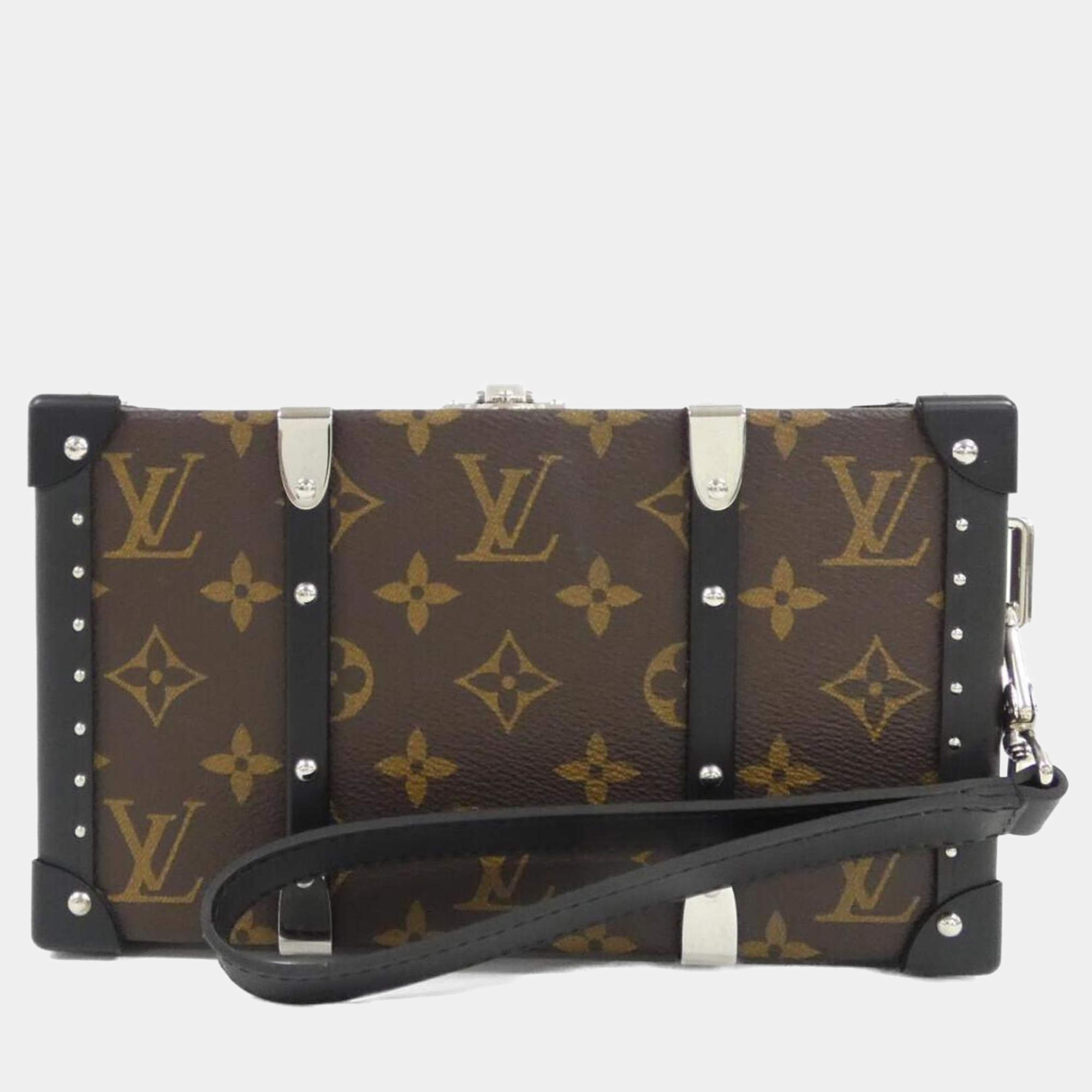 Pre Owned Louis Vuitton Monogram Macassar Wallet Trunk Clutch Bag