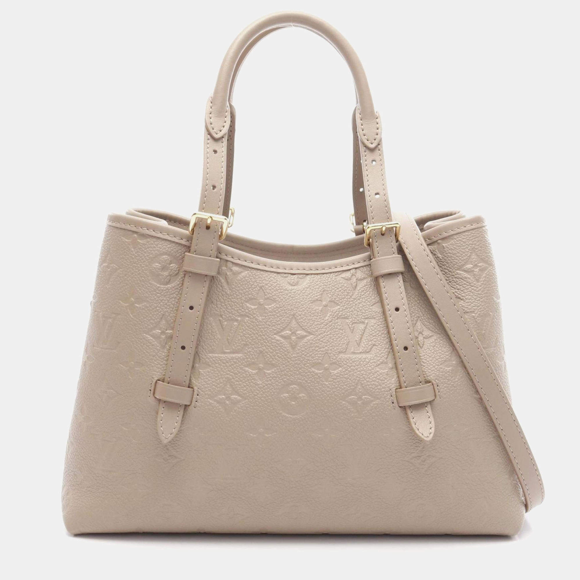 Pre Owned Louis Vuitton Babylon Tote Pm Handbag Monogram Empreinte Leather Beige