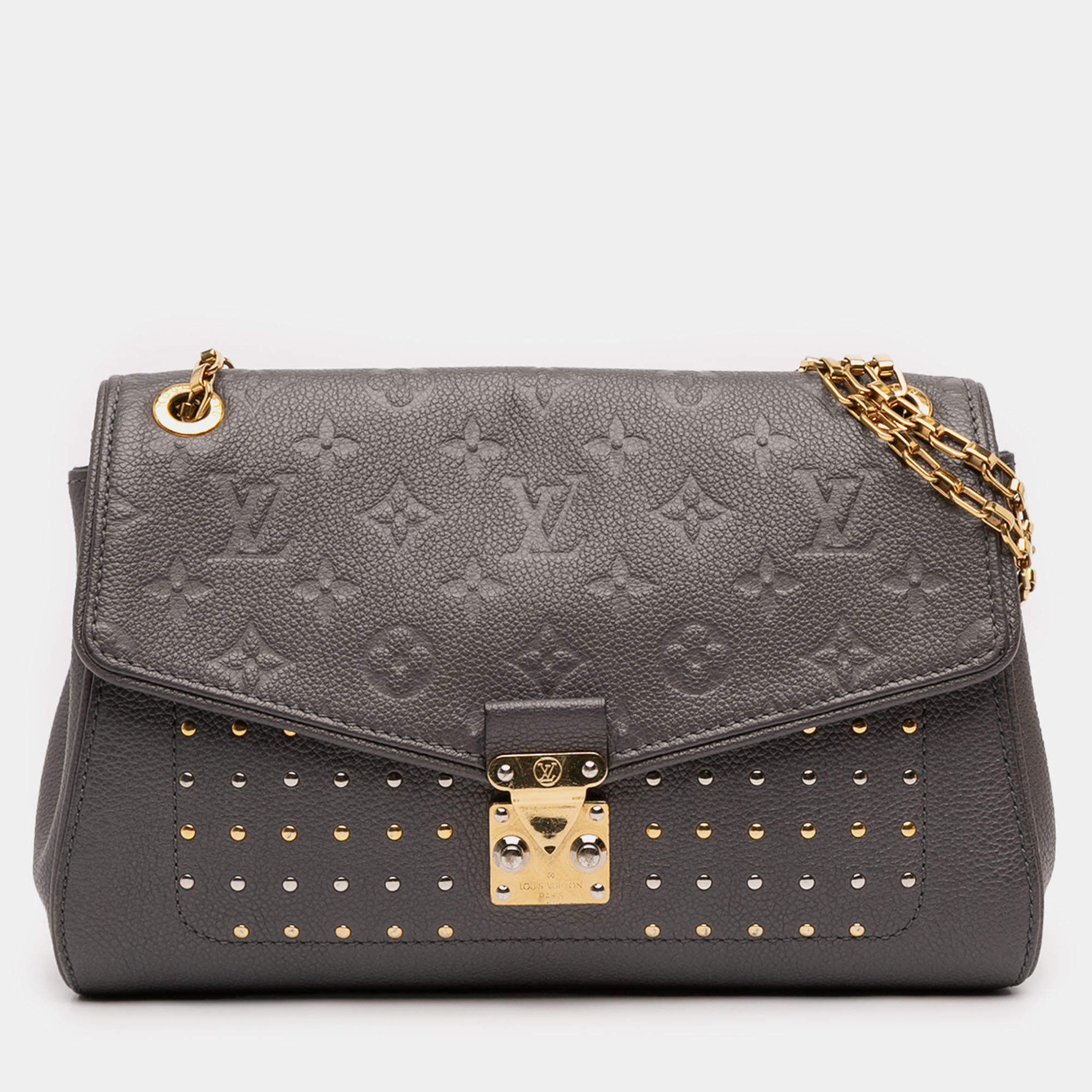 Pre Owned Louis Vuitton Grey Monogram Empreinte Studded Saint Germain PM