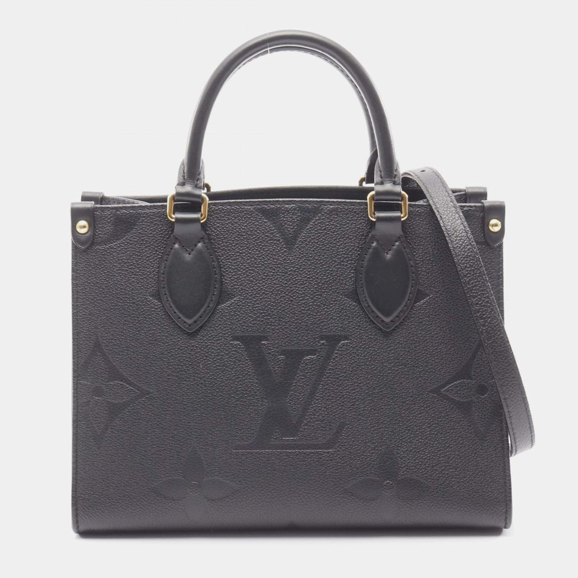 مملوكة مسبقًا Louis Vuitton On The Go PM Black Empriente Leather Tote Bag