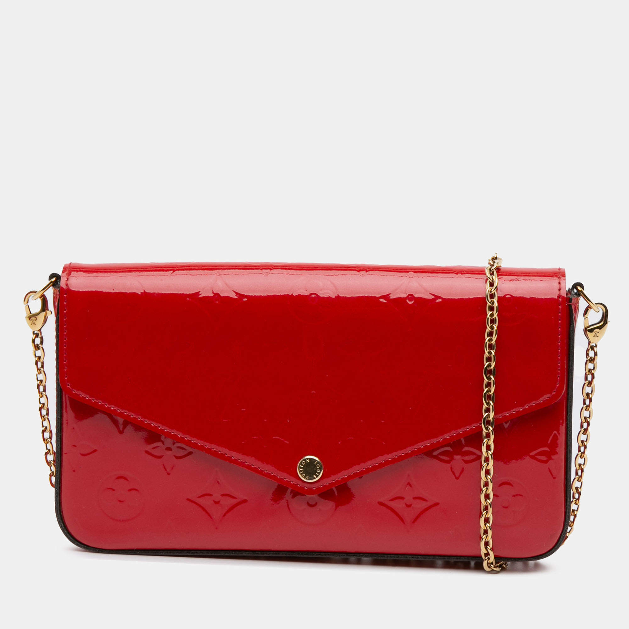 Pre Owned Louis Vuitton Red Monogram Vernis Pochette Felicie