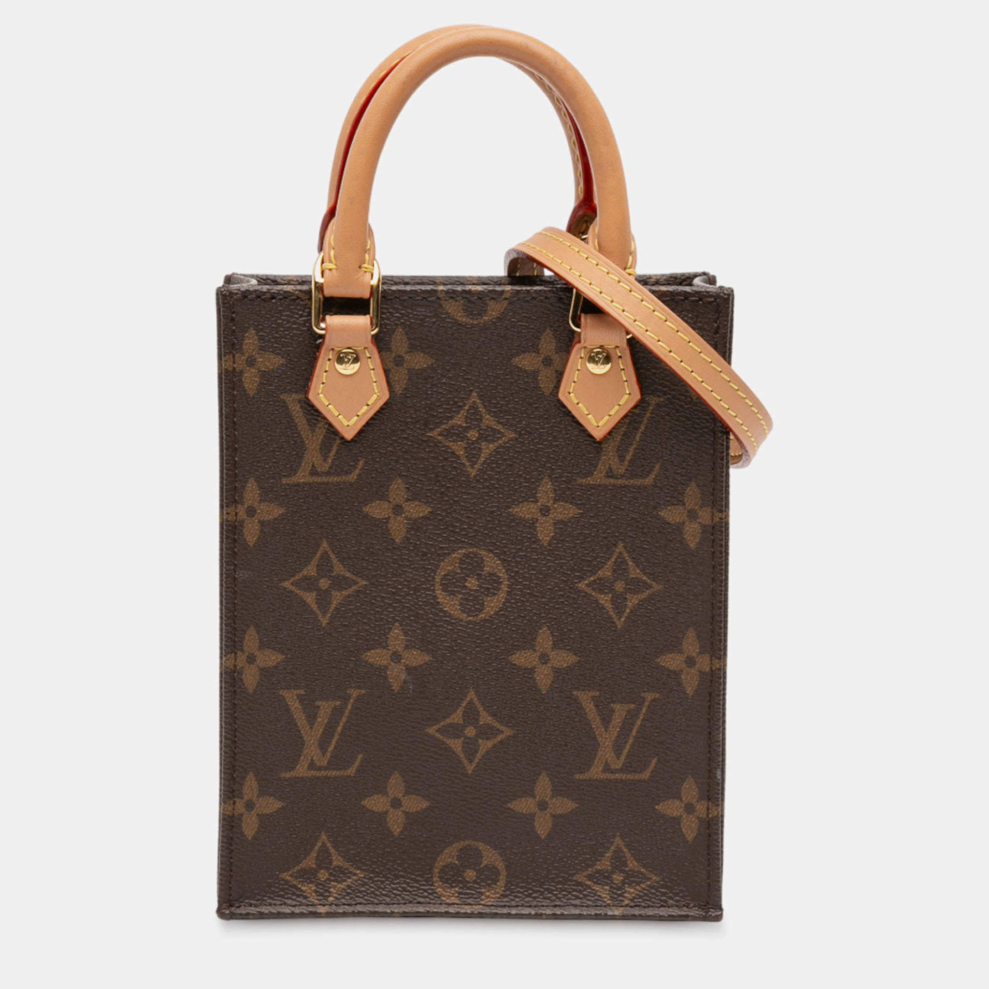 Pre Owned Louis Vuitton Brown Monogram Petit Sac Plat