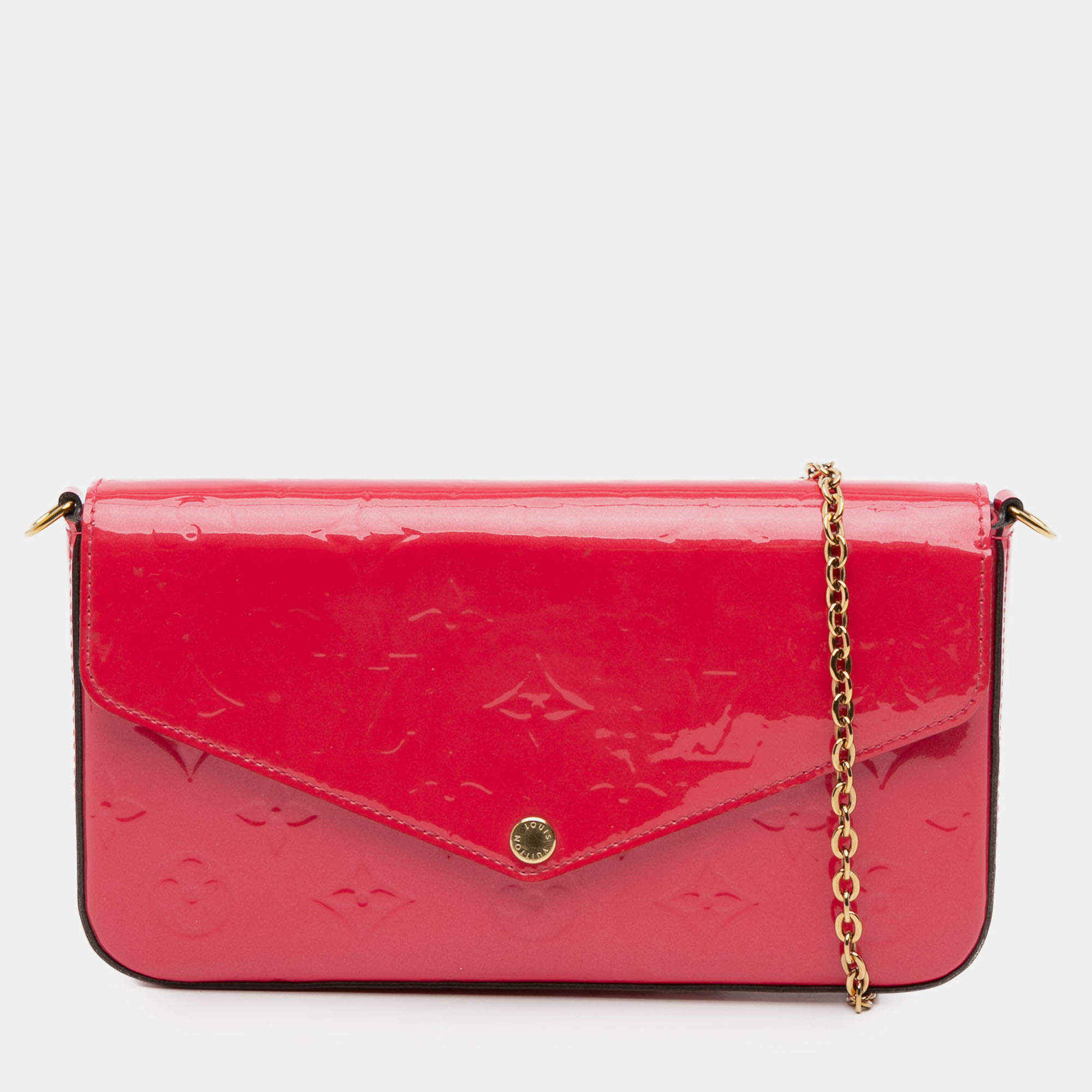 Pre Owned Louis Vuitton Red Monogram Vernis Pochette Felicie