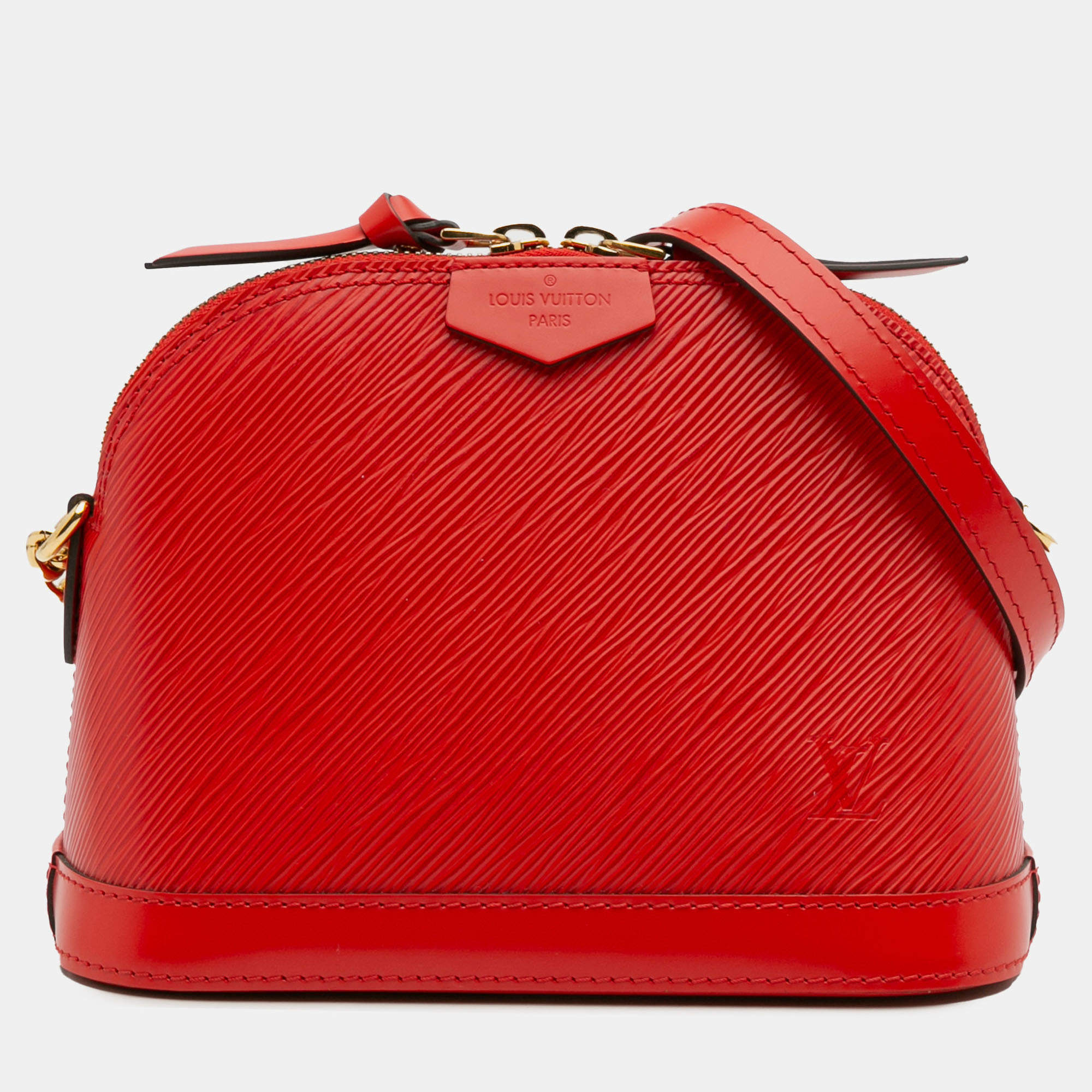 Pre Owned Louis Vuitton Red Epi Mini Alma
