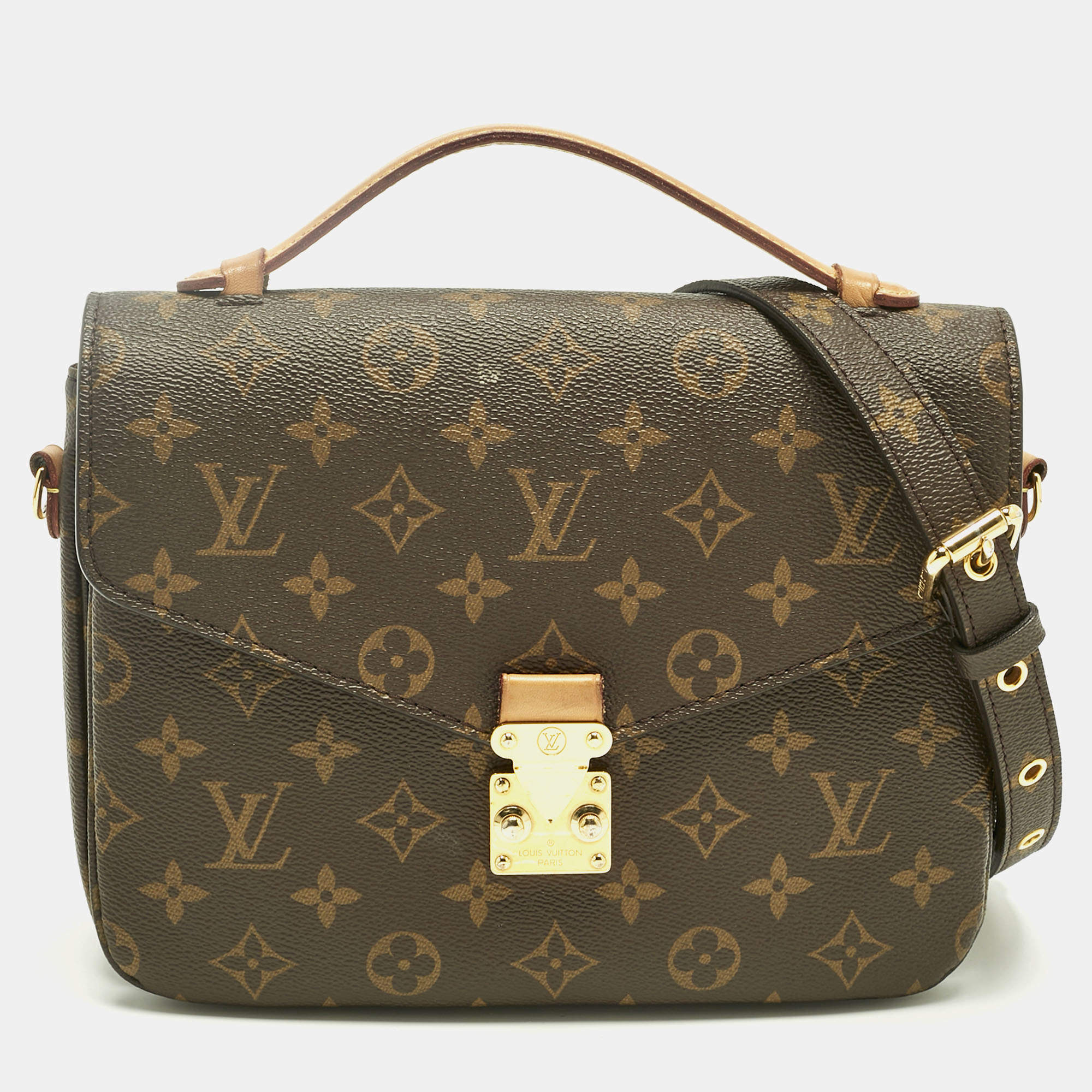 Pre Owned Louis Vuitton Monogram Canvas Pochette Metis Bag