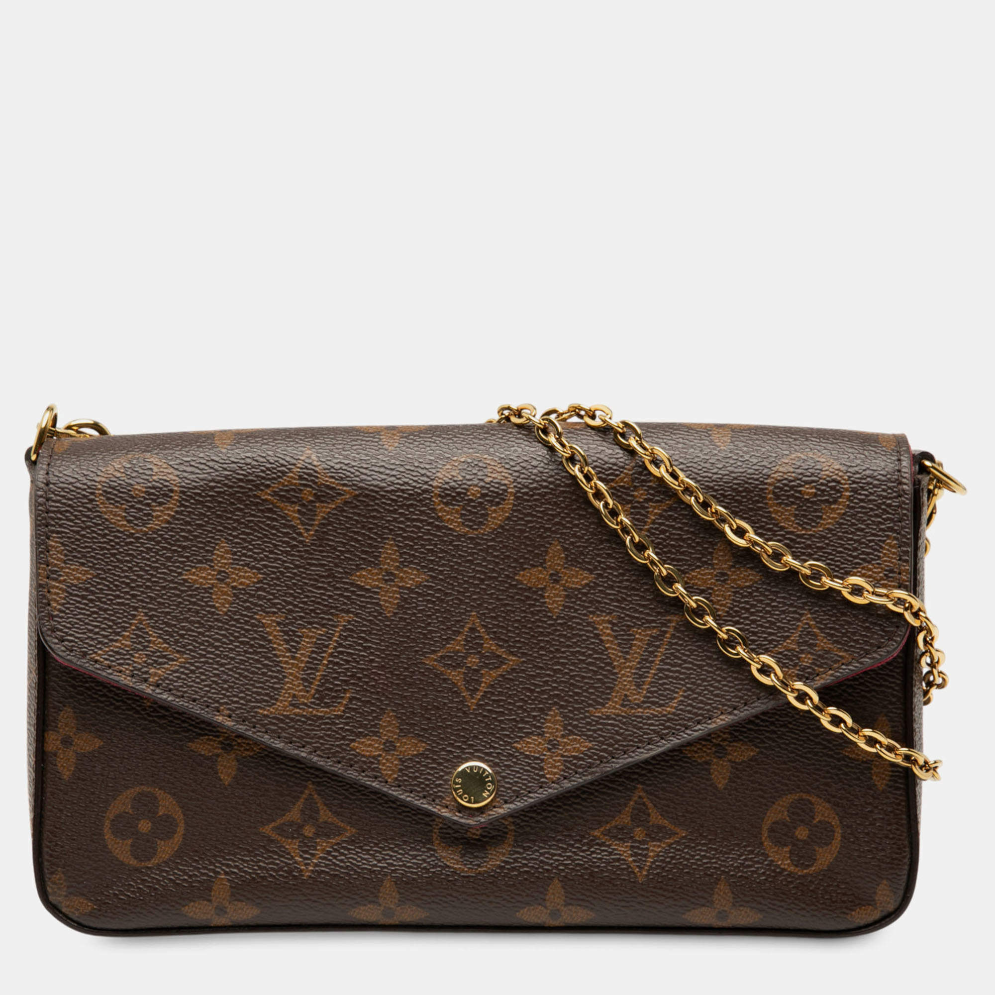 Pre Owned Louis Vuitton Brown Monogram Pochette Felicie