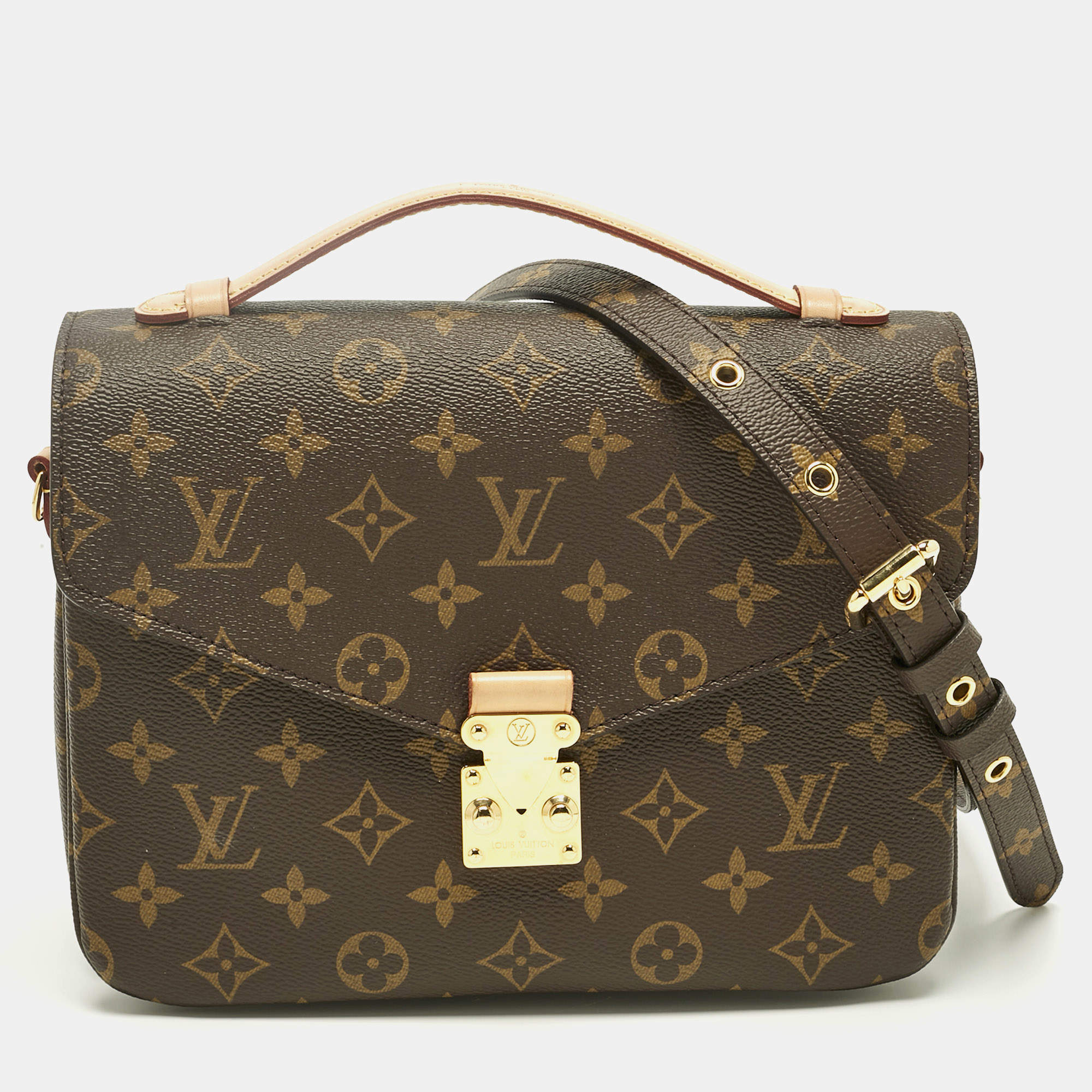 Pre Owned Louis Vuitton Monogram Canvas Pochette Metis Bag