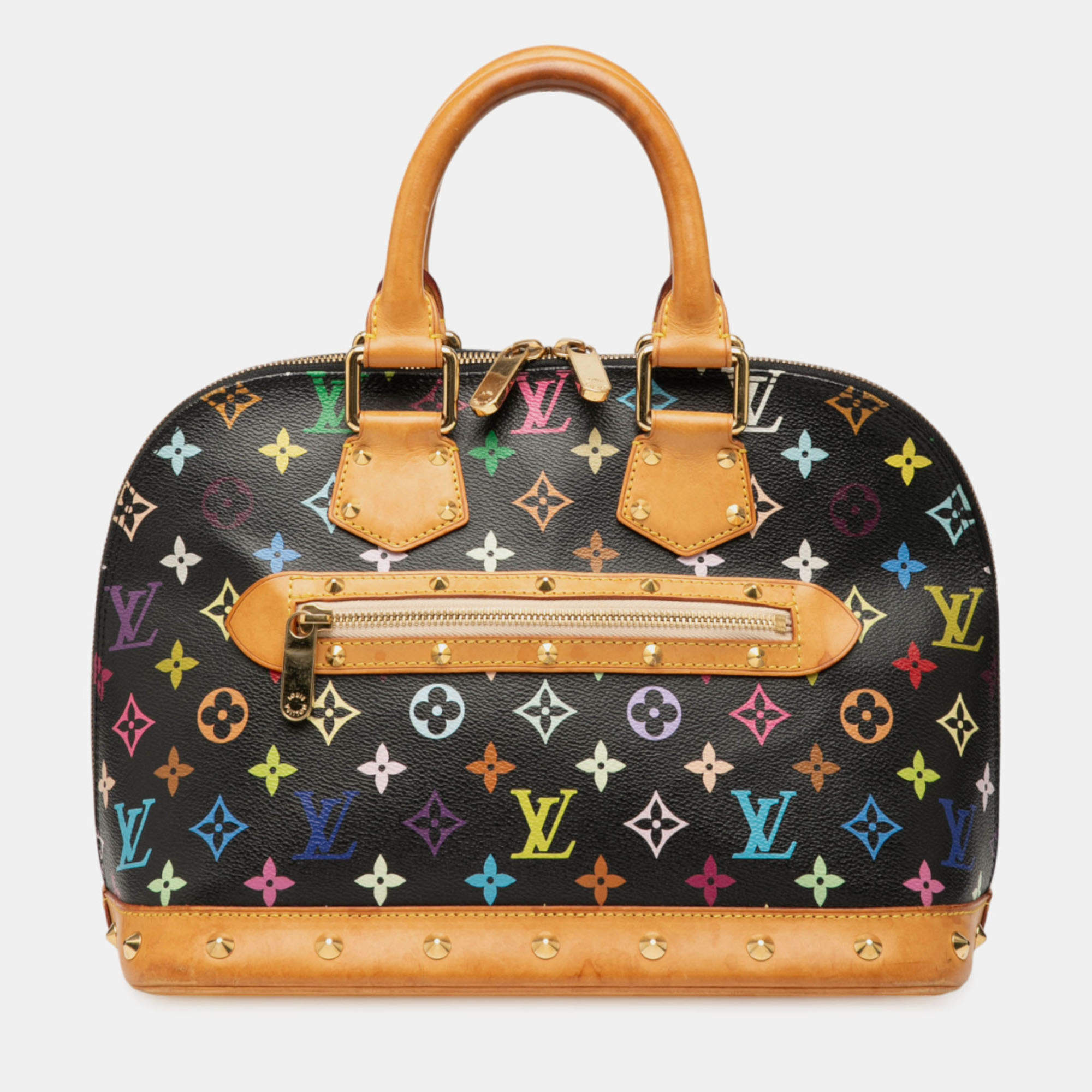 Pre Owned Louis Vuitton Black Monogram Multicolore Alma PM