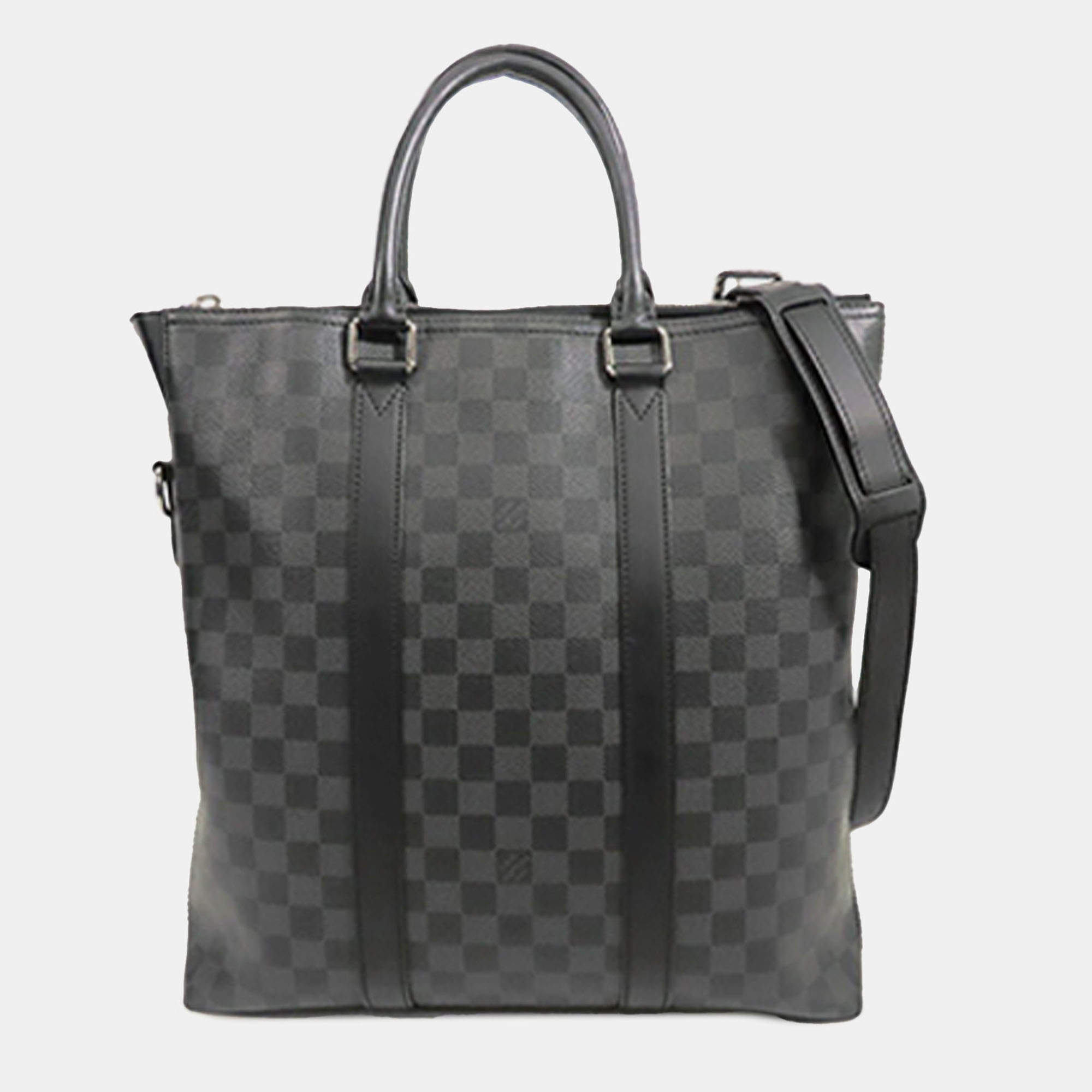 Pre Owned Louis Vuitton Black Damier Graphite Anton Tote