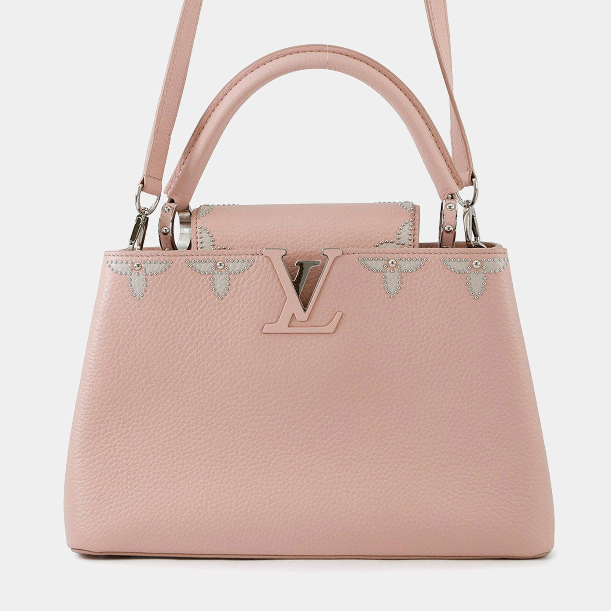 Pre Owned Louis Vuitton Capucines Rose Pink Taurillon Leather PM