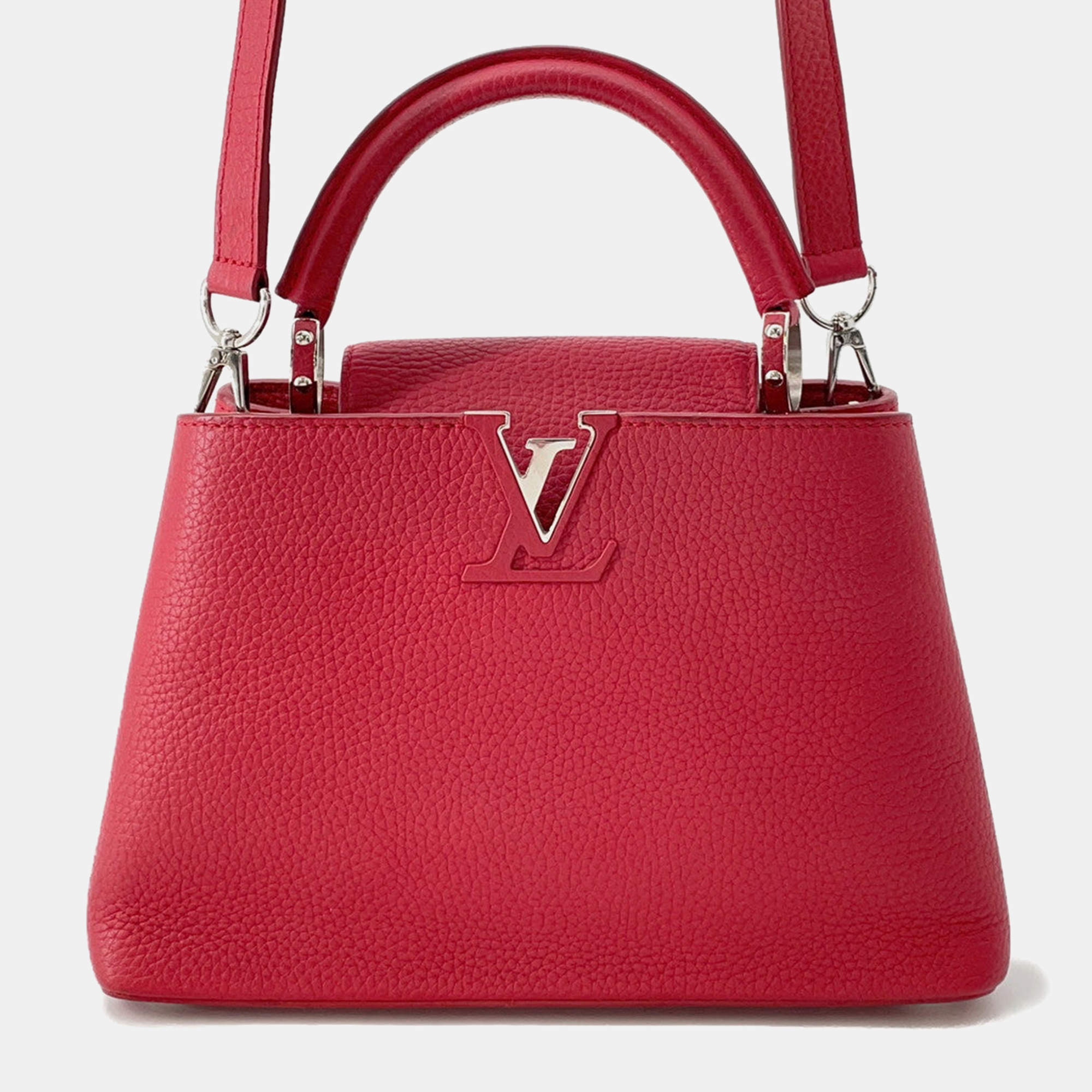Pre Owned Louis Vuitton Capucines Ruby Taurillon Leather Size BB